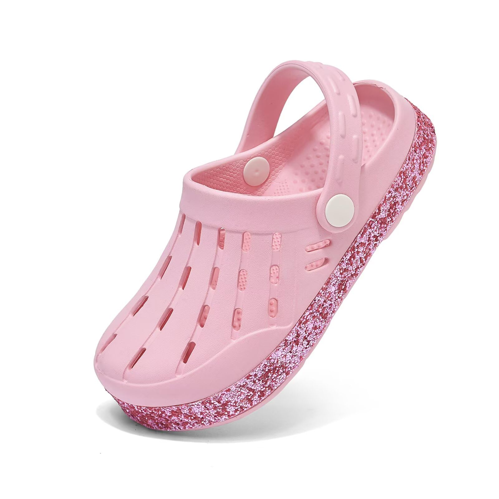 【送料無料】[kamafy] クロッグサンダル キッズ 、かわいい 子供用、2way EVA 女の子 男の子 サンダル ガールズ ボーイズ ユニセックス 軽量 バックバンド 海 川 アウトドア 室内履き 色：ピンク、サイズ：23.5 cm
