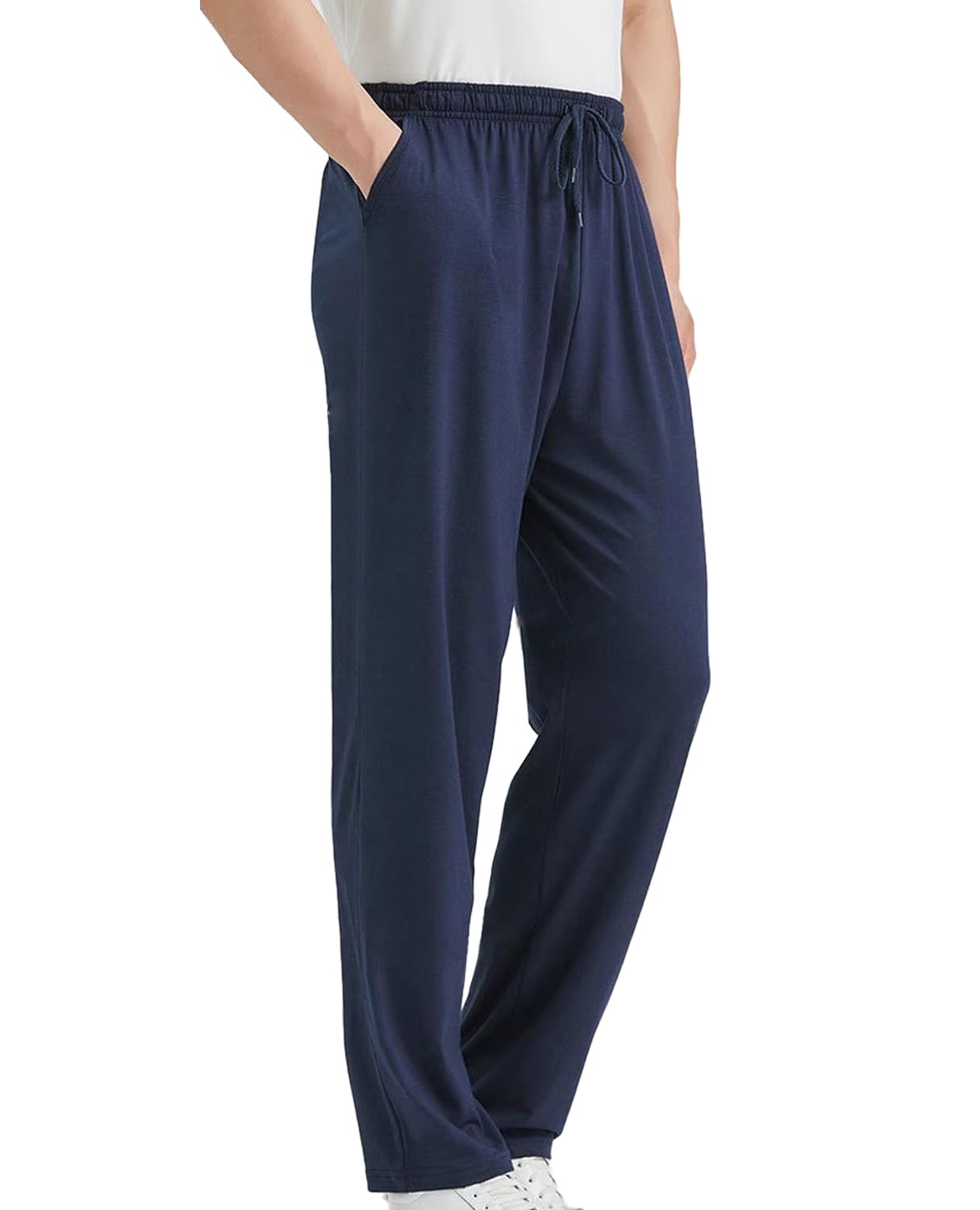 【送料無料】[Kayuuhin] ルームパンツ ルームウェアボトムス パジャマパンツ 部屋着 綿 モダール ゆったり パジャマ ロングパンツ メンズ カジュアルパンツ 肌に優しい 吸汗 通気 色：ネイビーブルー、サイズ：L