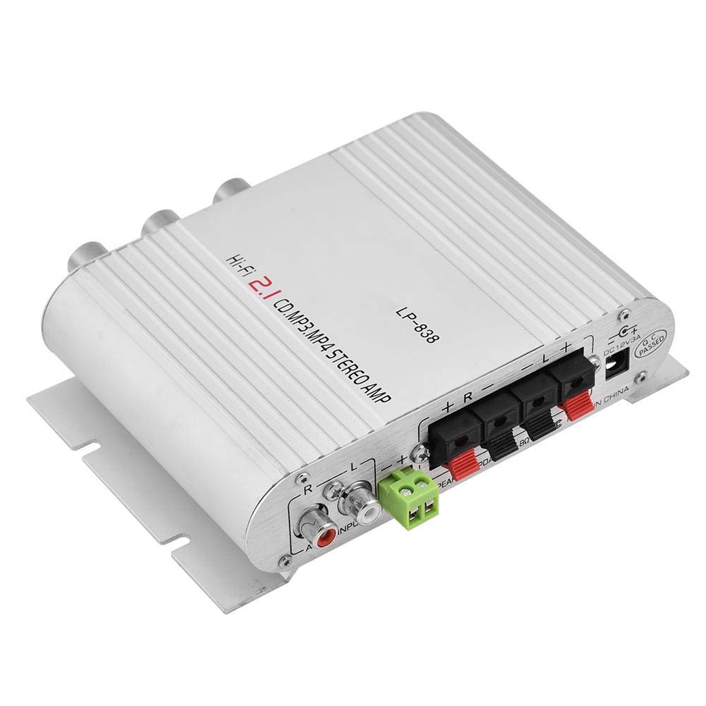 【送料無料】オーディオアンプ パワーアンプ Bewinner ステレオ ベース オーディオ デジタルアンプ 増幅器 HiFi音質 15Wx2RMS ミニ オートカー/ホームオーディオ パワーアンプ(ホワイト)