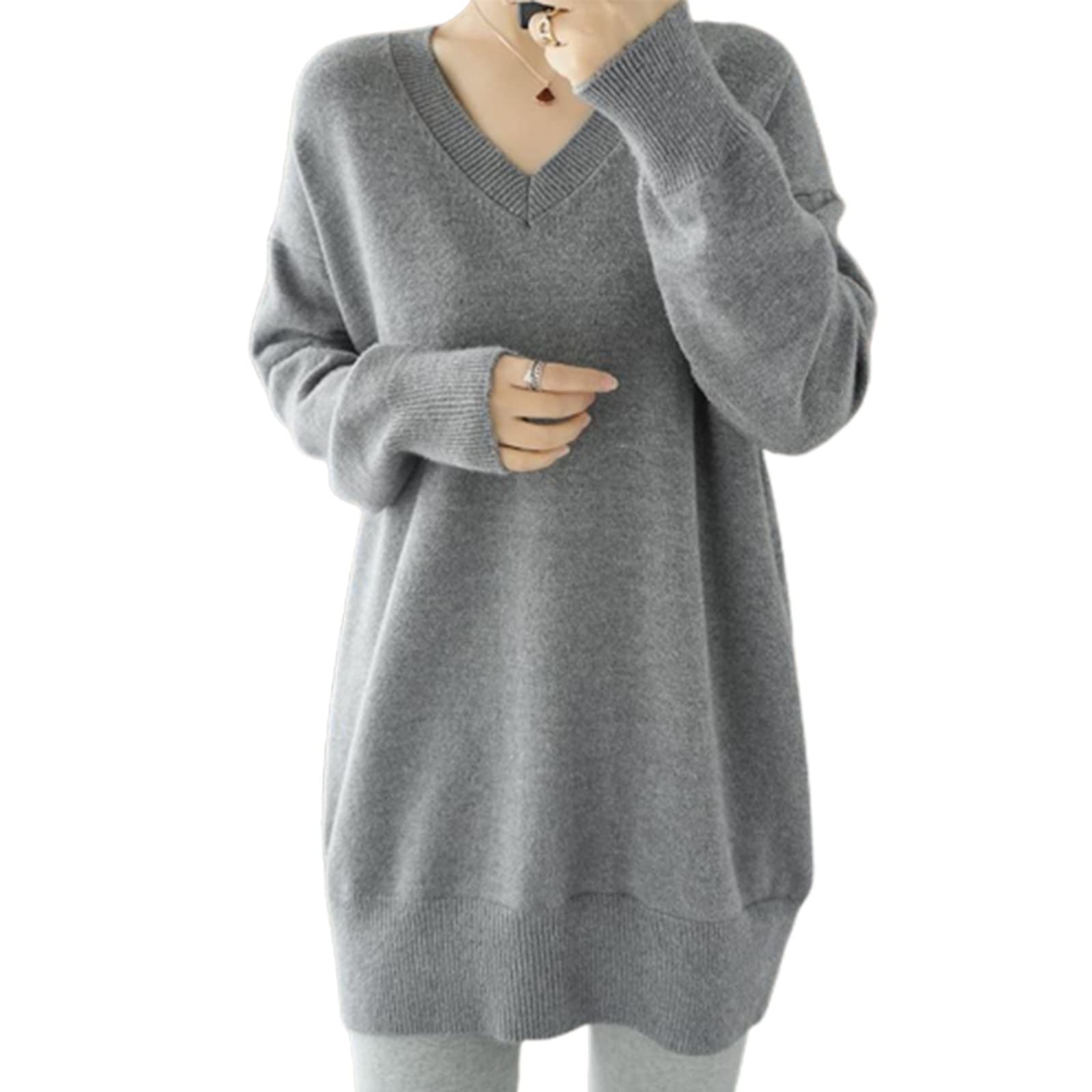 【送料無料】[xppe] 今季はベストブームの予感 秋冬 ロング ニットトップス セーター レディース 長袖 ..