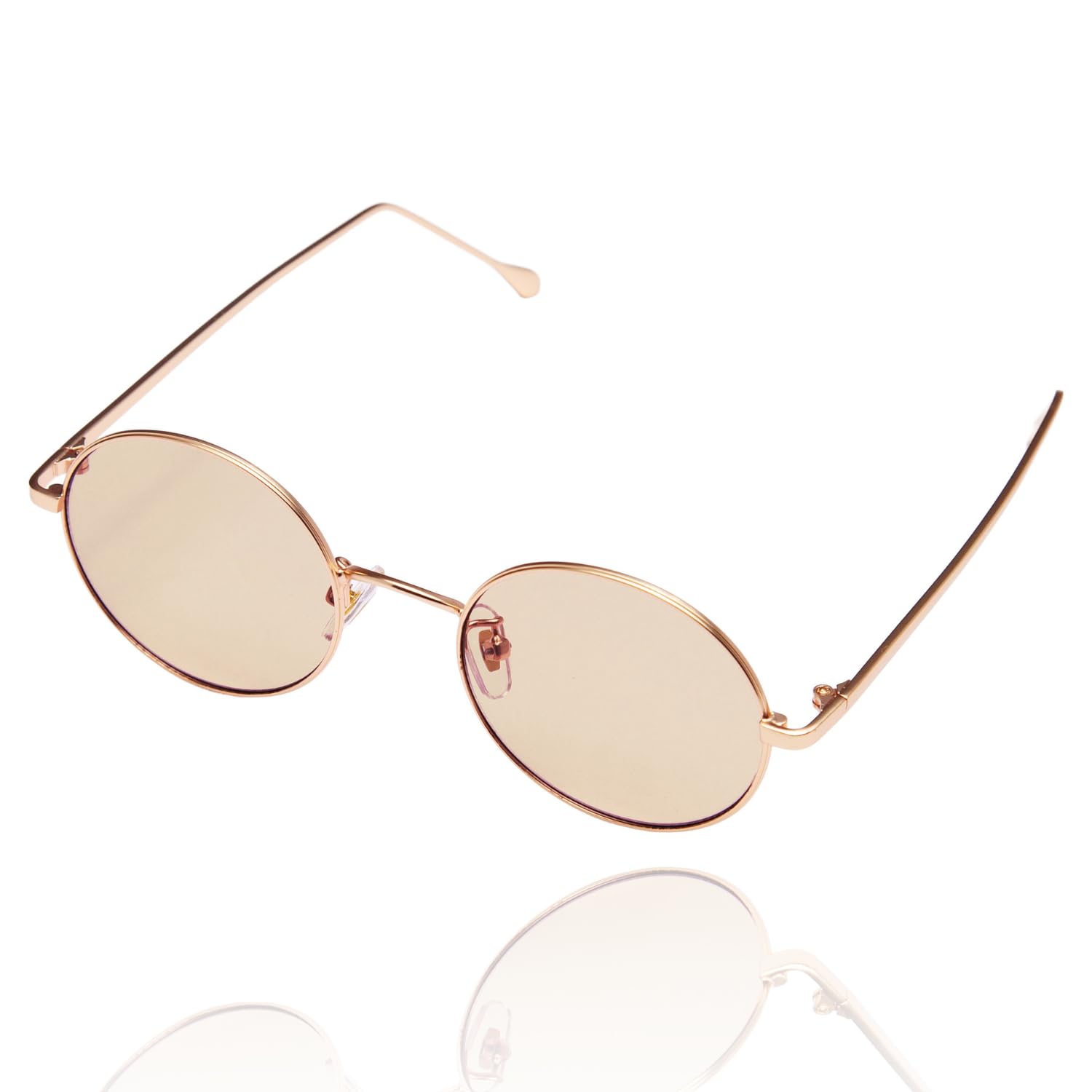 【送料無料】[valeria] ラウンドサングラス メタルフレーム 円形 UVカット ケース付き メンズ レディー..