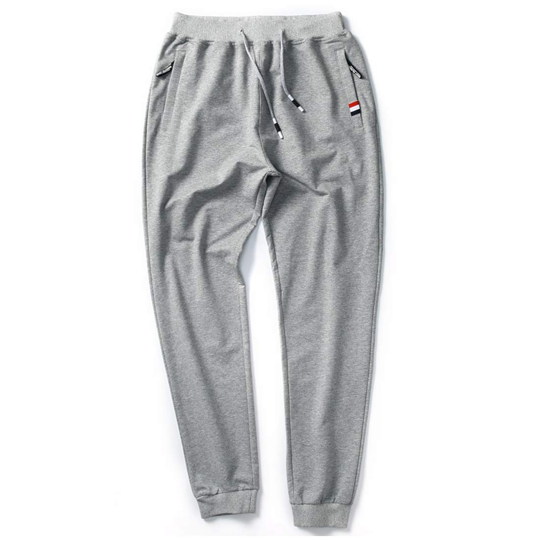 【送料無料】[Aquiver] スウェットパンツ メンズ ジョガーパンツ イージーパンツ ロング丈 綿 ストレッチ 調整紐付き カジュアル大きいサイズ 秋冬 無地 色：グレー、サイズ：3XL