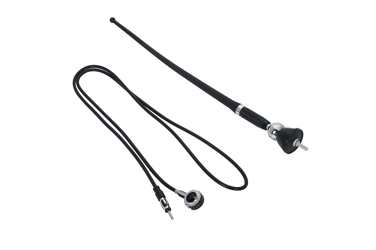 【送料無料】lala mix 汎用 車両用 36cm アンテナ 1.3m ラジオ コード付き 車 車用 ルーフアンテナ ル..