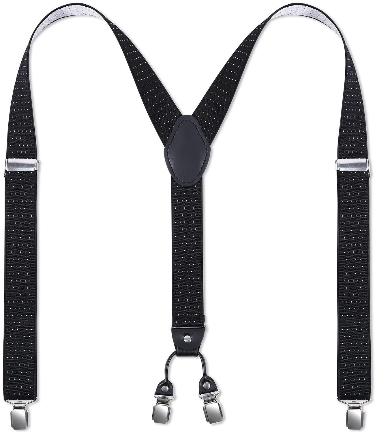 【送料無料】[supersakura] サスペンダー メンズ Y型 吊りバンド ビジネス ゴム地 おしゃれ 幅広 35mm 紳士 スーツ 男女兼用 調節可能 色：ブラック1、サイズ：Free Size