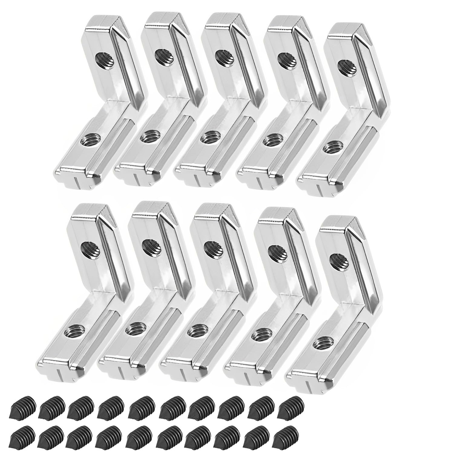 【送料無料】10個入 Tスロット内溝用 L字型スライダー 炭素鋼製 T溝内溝角ブラケット L型ハードブラケ..