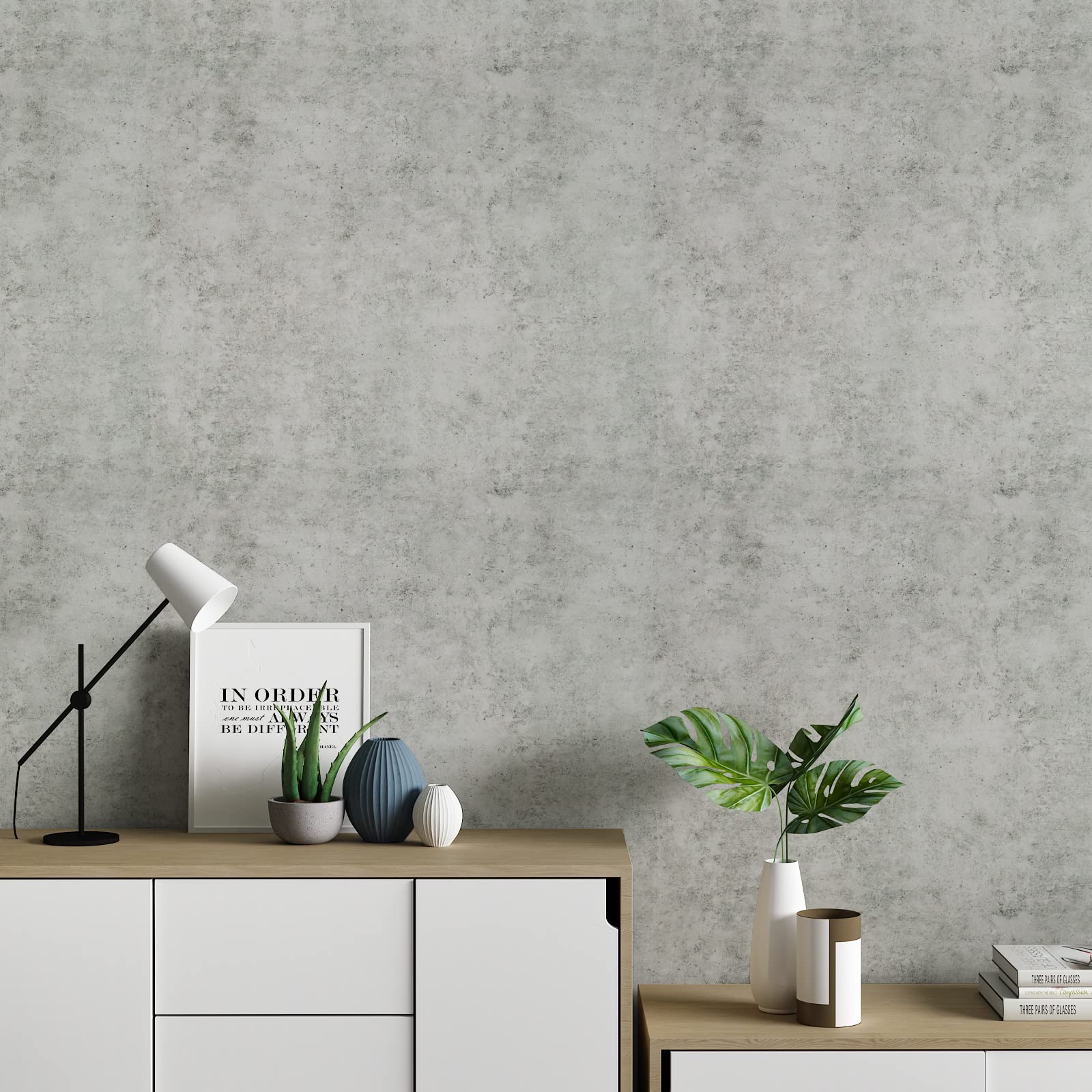 【送料無料】VaryPaper コンクリート調 壁紙シール 16B 162 色：グレー、サイズ：40x200cm