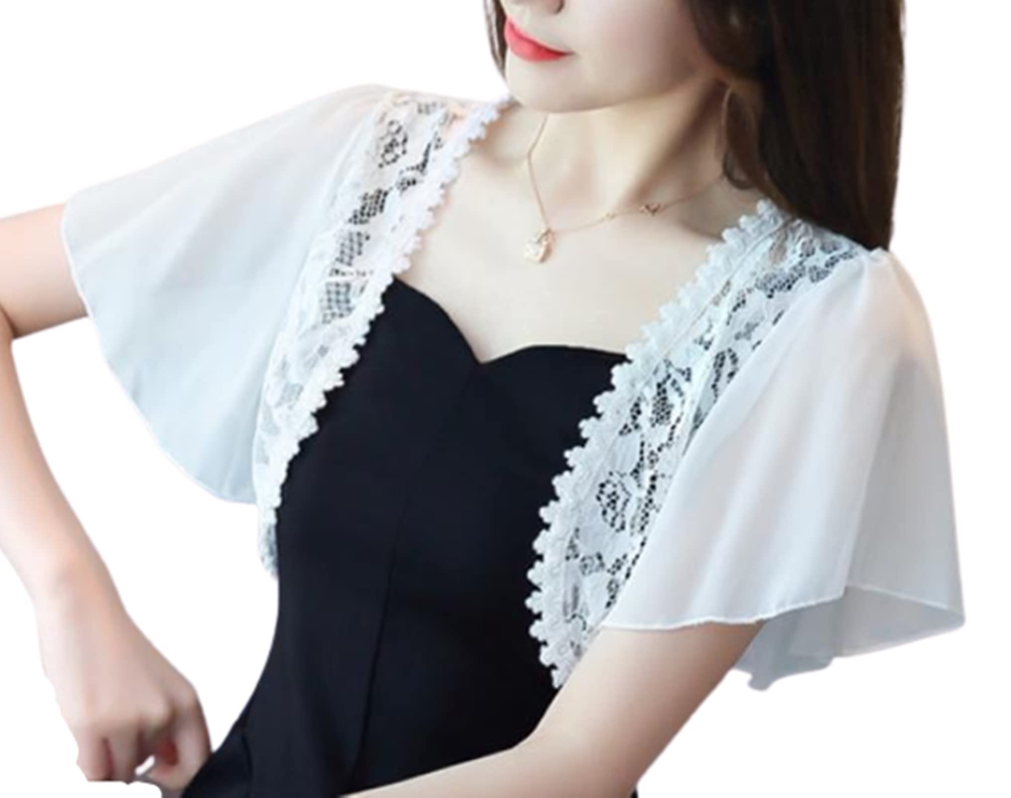 【送料無料】[toasoa] ボレロ レディース 薄手 半袖 カーディガン 結婚式 色：ホワイト、サイズ：01 - M