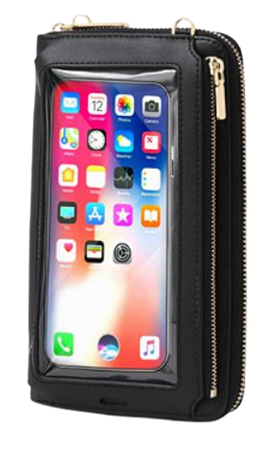 【送料無料】[toasoa] お財布 ショルダー スマホ ポシェット ポーチ 縦型 横型 入れたまま 操作 色：ブ..