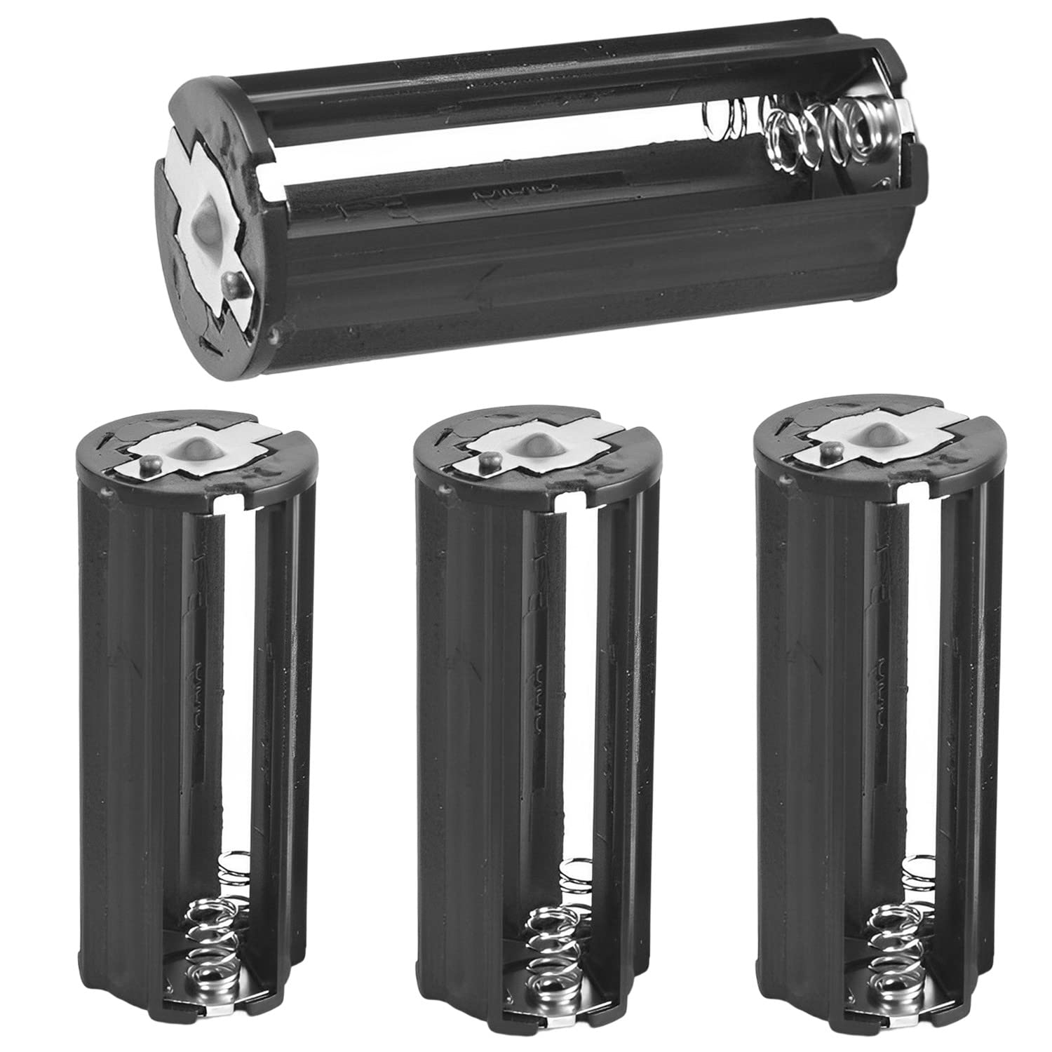 【送料無料】4個入 電池ボックス 円筒型 3x 1.5V 4.5V用 電池変換アダプター ストレージアダプターケー..