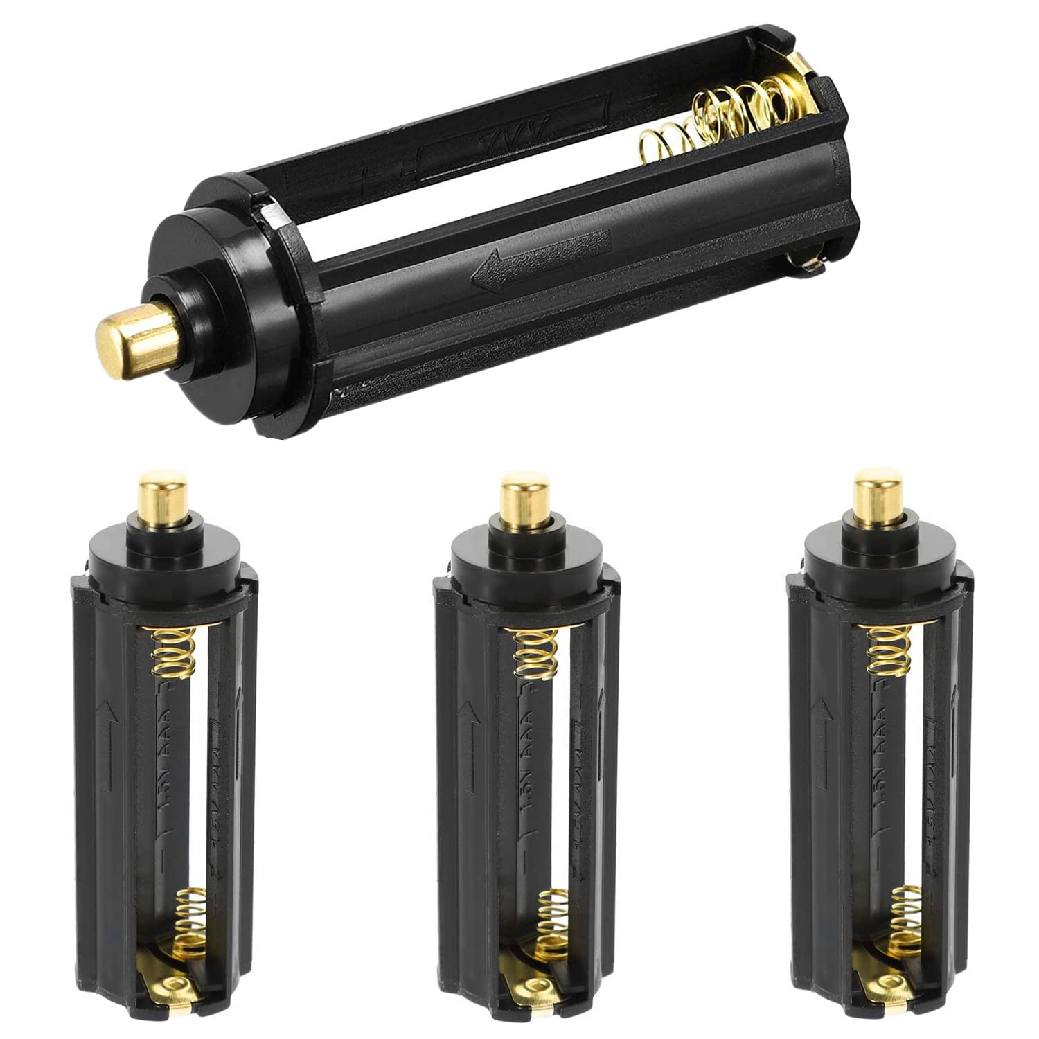 【送料無料】4個入 電池ボックス 円筒型 3x 1.5V 4.5V用 電池変換アダプター ストレージアダプターケー..