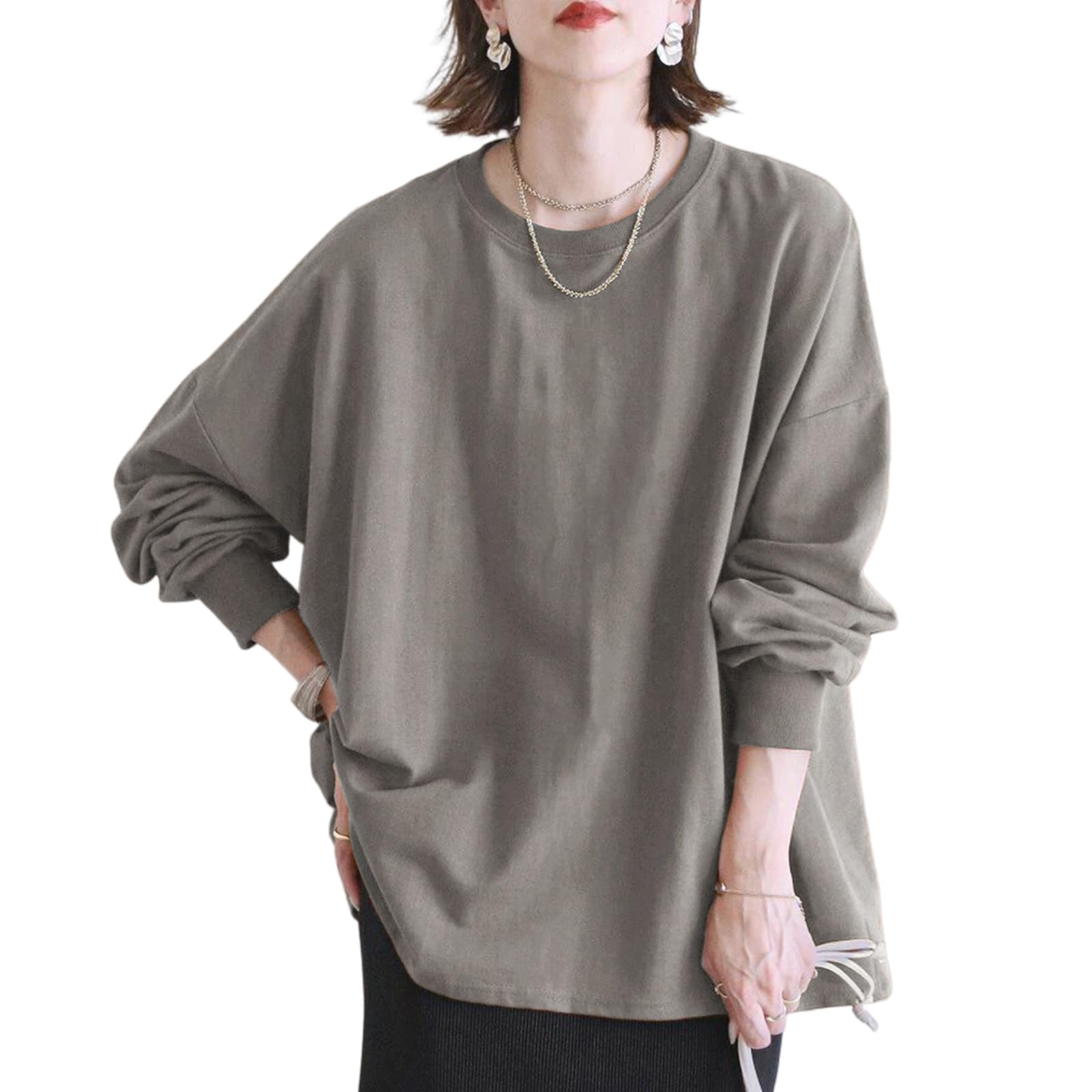 【送料無料】[TeMibery Lyric] ボーダーtシャツ トレーナー レディース 長袖 ボーダー 長袖tシャツ ロ..