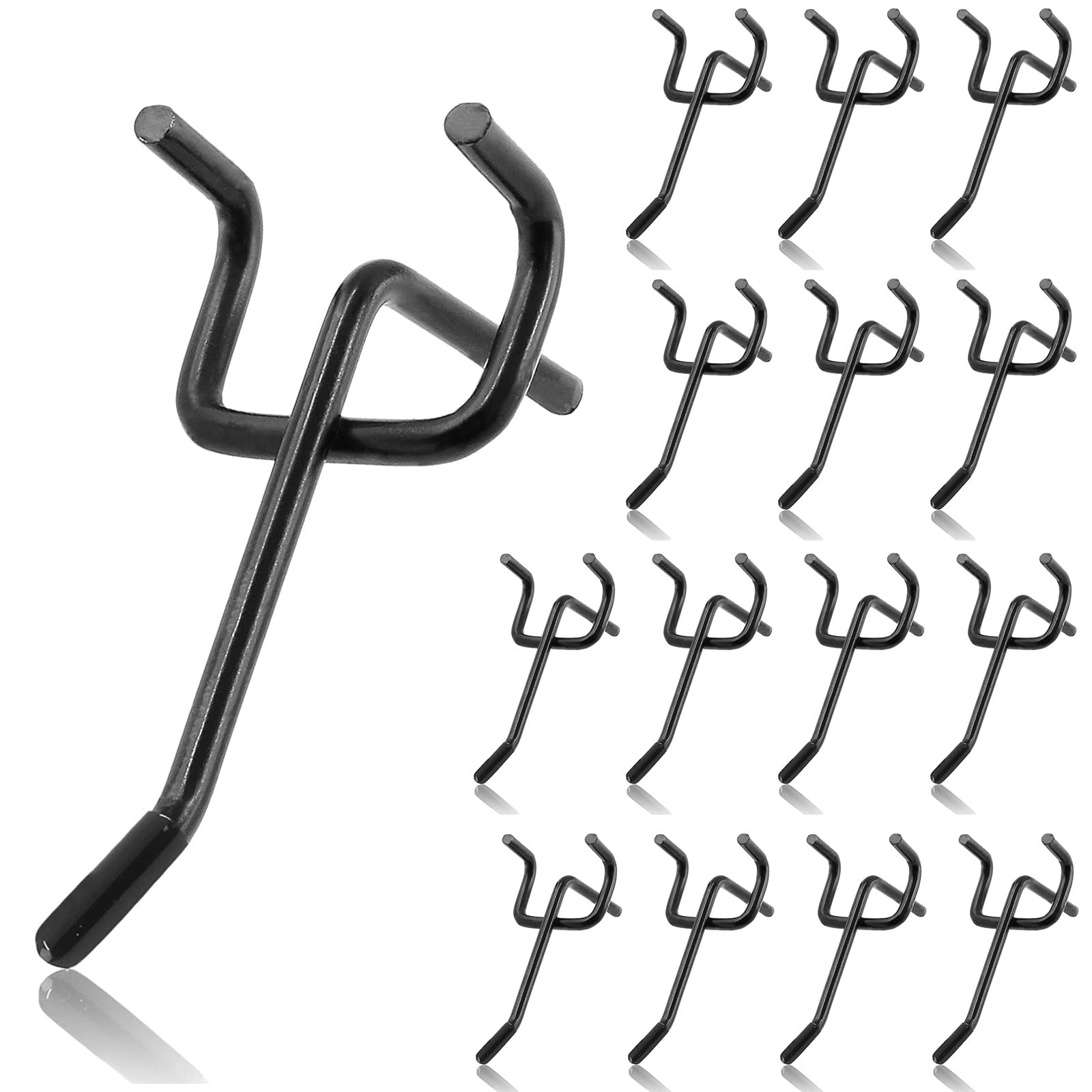 【送料無料】有孔ボード フック 色：15個 10cm 黒