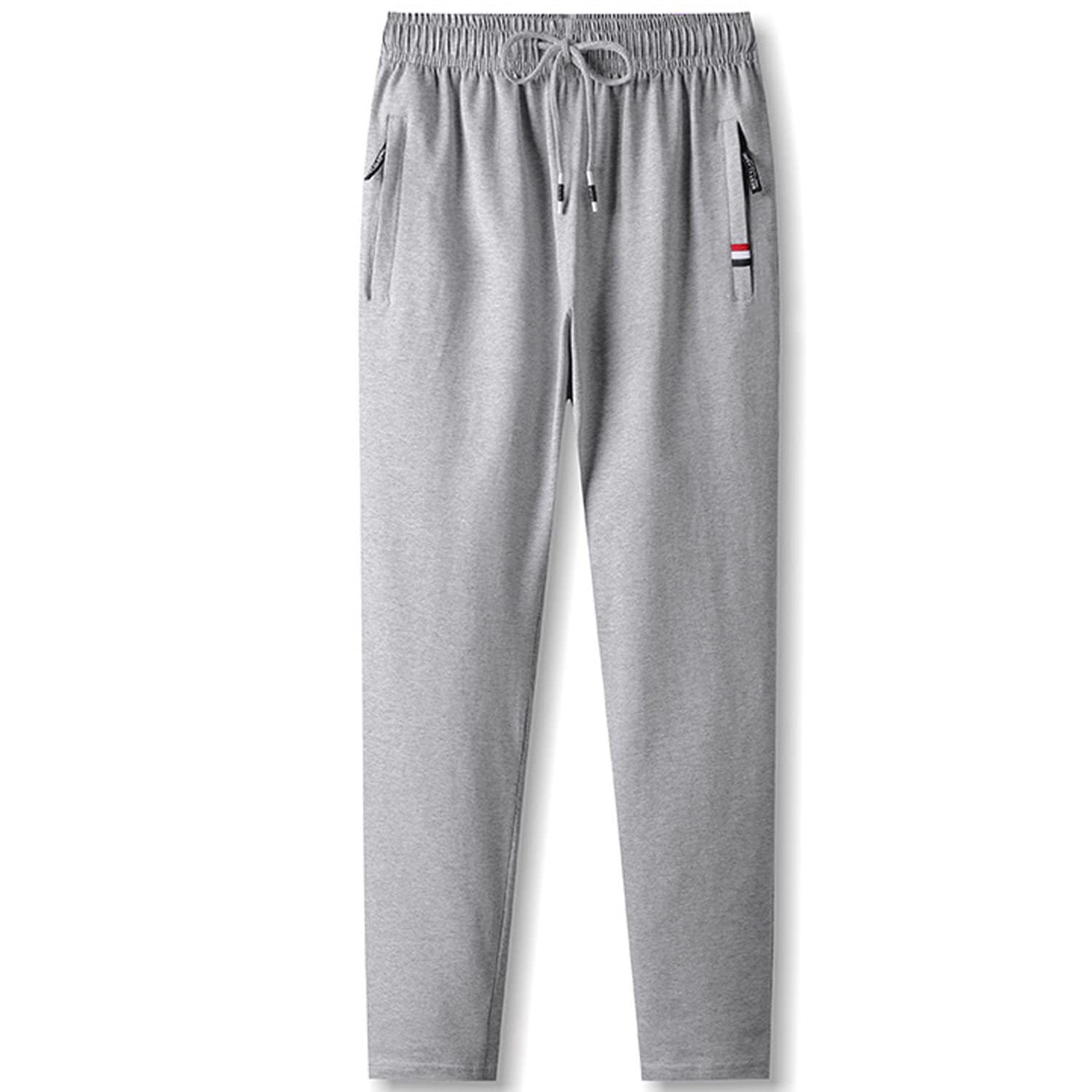 【送料無料】[Aquiver] スウェットパンツ メンズ ジョガーパンツ イージーパンツ ロング丈 綿 ストレッチ 調整紐付き カジュアル大きいサイズ 秋冬 無地 色：2 グレー、サイズ：3XL