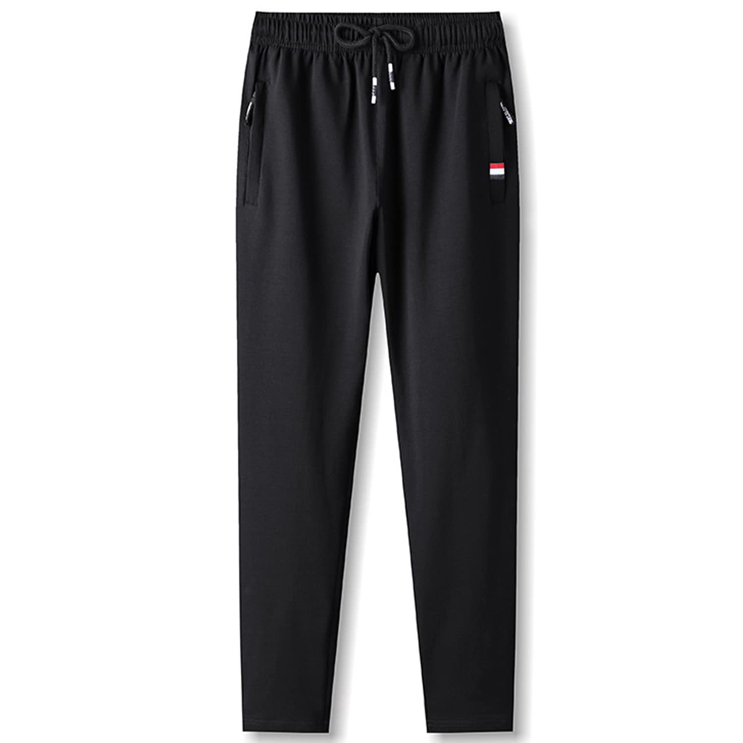 【送料無料】[Aquiver] スウェットパンツ メンズ ジョガーパンツ イージーパンツ ロング丈 綿 ストレッチ 調整紐付き カジュアル大きいサイズ 秋冬 無地 色：2 ブラック、サイズ：XL