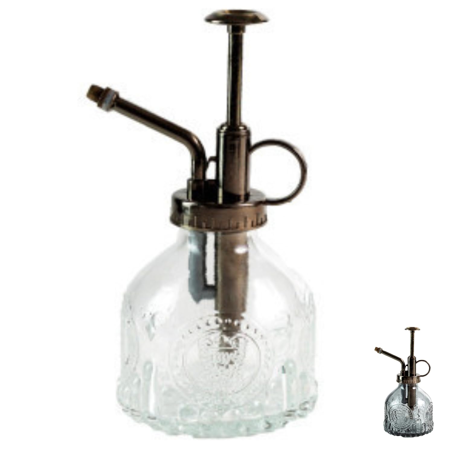 【送料無料】アンティーク調 スプレーボトル 200 ブロンズノズル 色：クリア・200、サイズ：200 ml