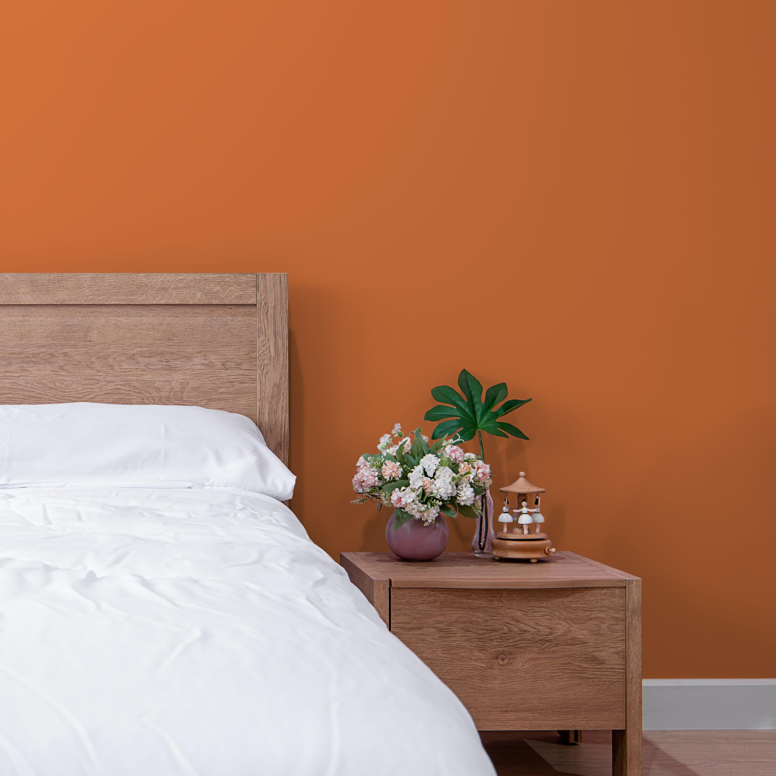 【送料無料】CHIHUT 壁紙シール リメイクシート のり付き カッティングシート 無地 厚手 ウォールステッカー ふすま紙 インテリア 耐熱 防水防汚防油 簡単 はがせる壁紙 補修 リフォーム 模様替え 貼り直し カット目盛り付き DIY 部屋 洗 色：オレンジ、サイズ：45x600cm