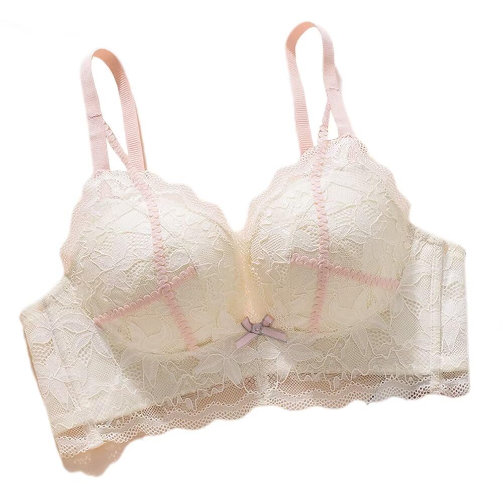 【送料無料】[Quntum A.E] 盛りブラ 極厚パッド 5cmアップ ノンワイヤー ブラジャー 寄せる レース セクシーランジェリー 下厚カップ 脇高 ボリュームアップ 大きく見せる 色：ホワイト、サイズ：S