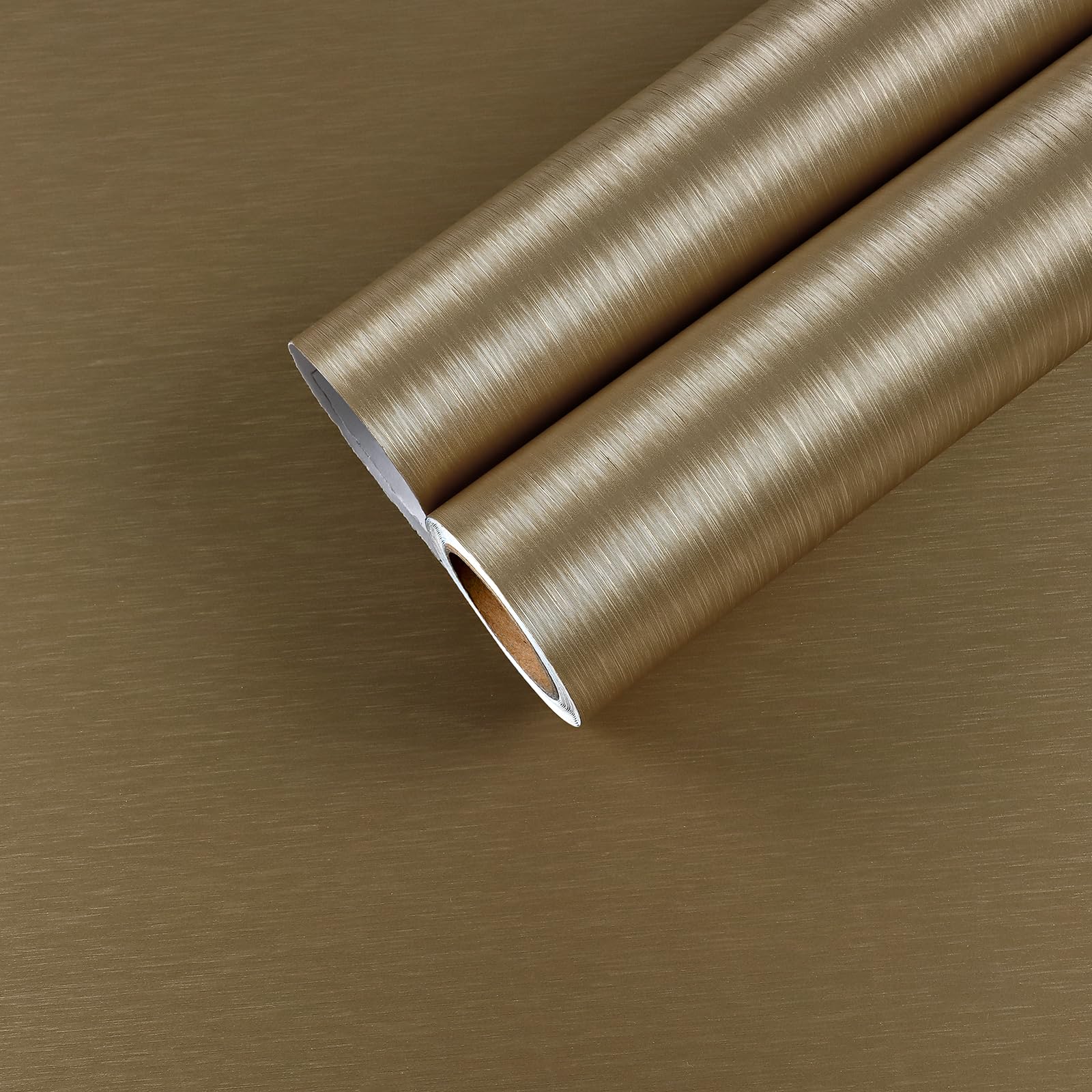 【送料無料】CHIHUT 壁紙 補修 壁紙シール 艶消し ウォールステッカー リメイクシート 金属質感 はがせる リフォーム おしゃれ エレガント 装飾 壁飾り インテリア 模様替え のり付き 防水 油汚れ防止 お手入れ簡単 透けない D 色：ゴールド、サイズ：幅45 cm x 長さ6 m