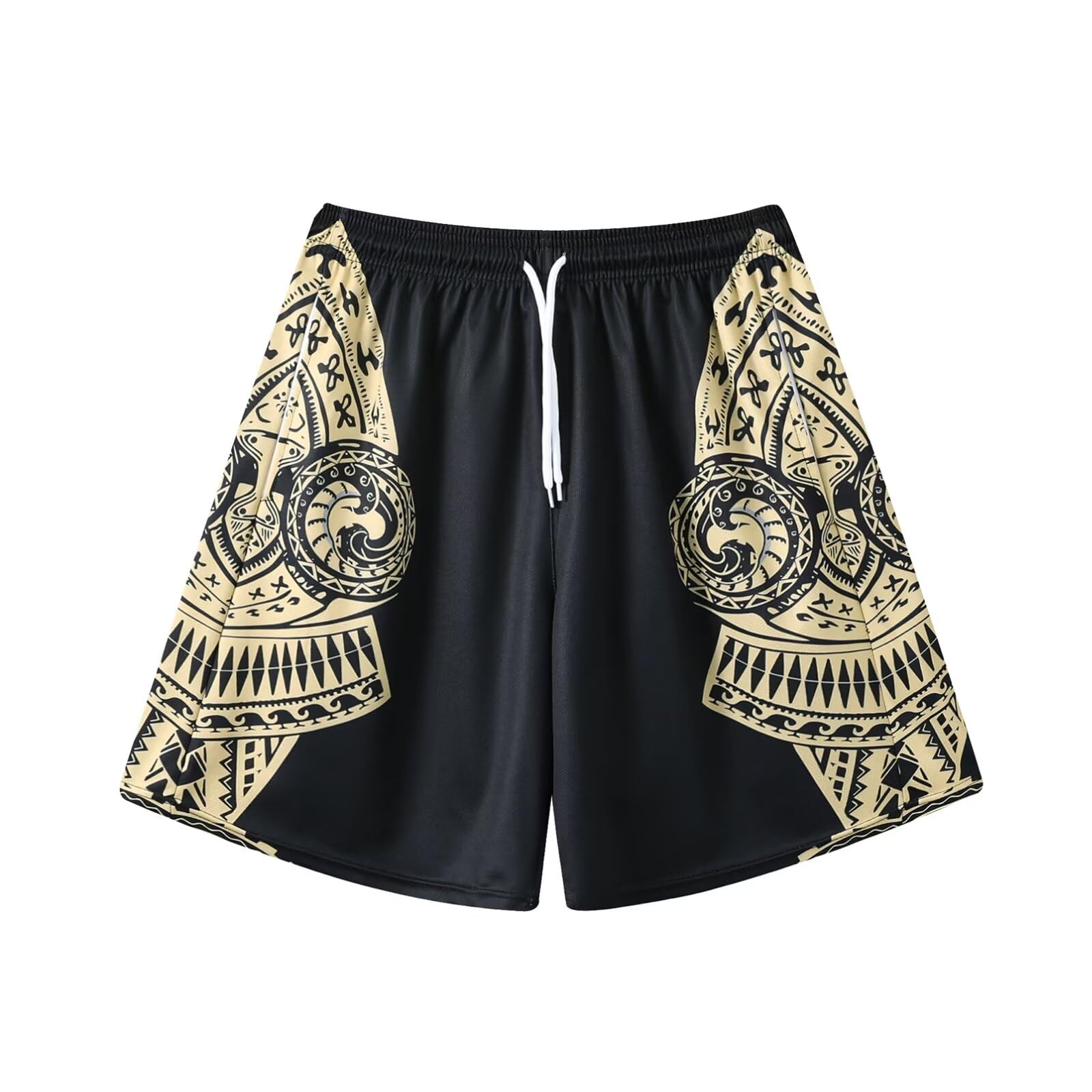 【送料無料】[UUEN] バスケットパンツ メンズ スポーツ ウェア ハーフパンツ トレーニング ショートパンツ ランニング ドライメッシュ バスケパンツ UVカット 吸汗速乾 トレーニング ショートパンツ ポケット付き ウエスト 調整可能 色：ブラック、サイズ：2XL