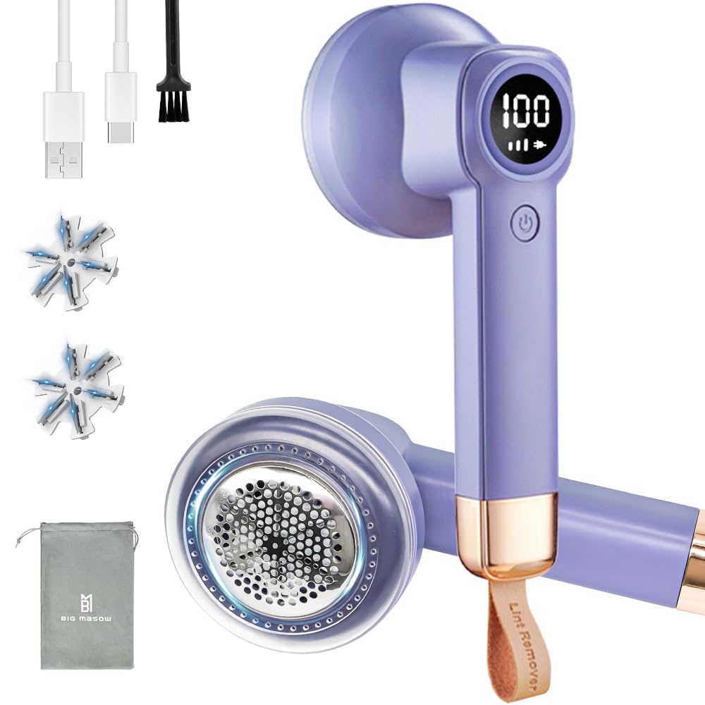 【送料無料】【BIG masow】2024新登場LEDタイプ 毛玉取り 電動 充電式 LEDスクリーン 3段階調整 強力6枚刃 USB充電 旅行 出張 家庭用 ...