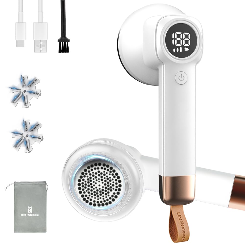 【送料無料】【BIG masow】2024新登場LEDタイプ 毛玉取り 電動 充電式 LEDスクリーン 3段階調整 強力6枚刃 USB充電 旅行 出張 家庭用 ...