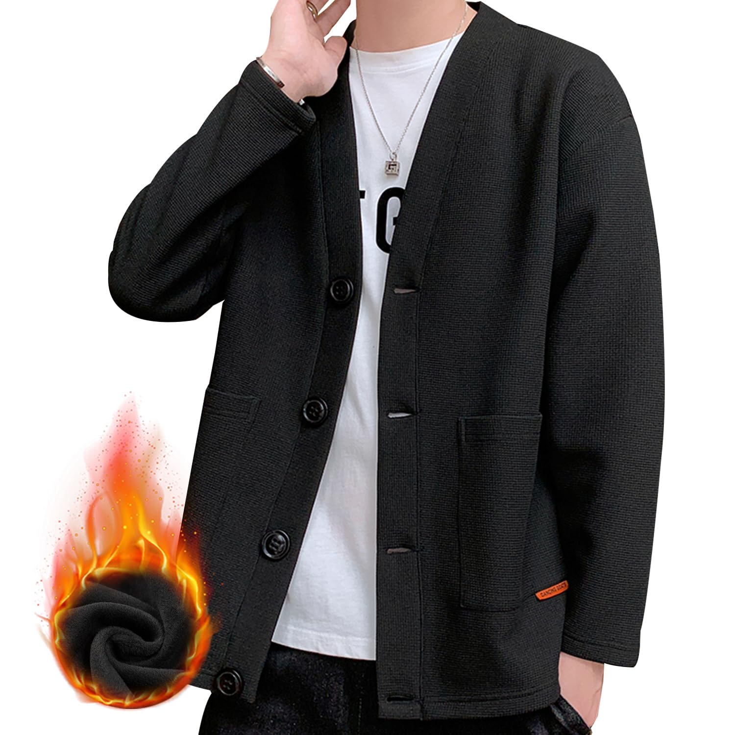 【送料無料】[Metakey] メンズ 秋服 カーディガン 和式カーディガン 長袖 メンズ 無地 セーター 羽織 ..