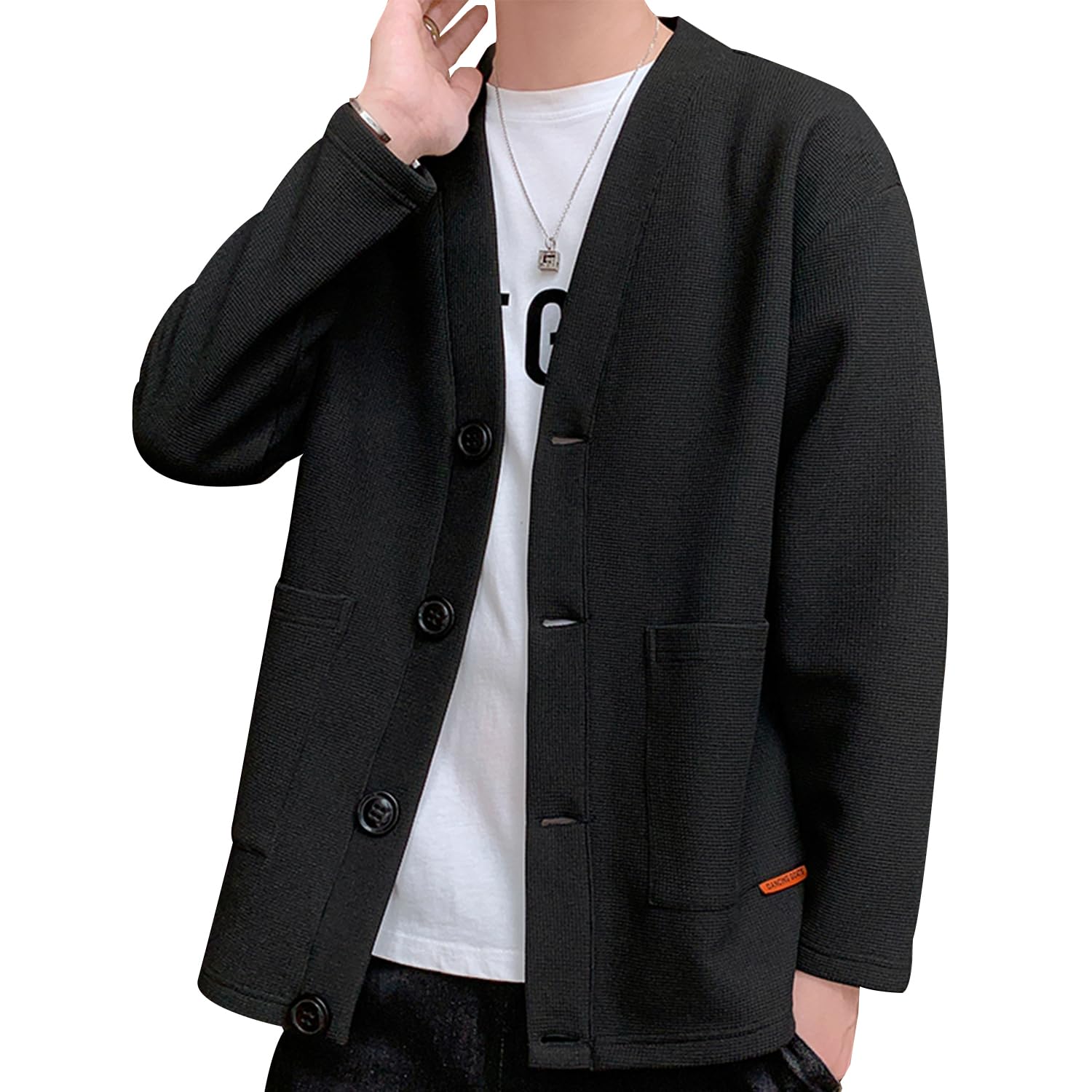 【送料無料】[Metakey] メンズ 秋服 カーディガン 和式カーディガン 長袖 メンズ 無地 セーター 羽織 ..