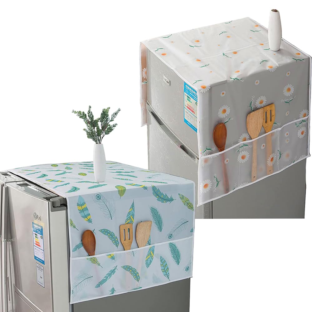 【送料無料】2pcs冷蔵庫ダストカバーキッチン雑巾保護カバー防水および耐油冷蔵庫カバードラム洗濯機カ..