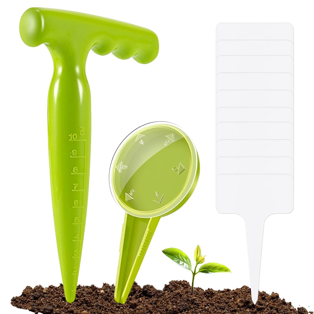 【送料無料】12点セット播種機 種子播種機 花の播種機 5速調整可能 園芸穴ドリル 庭農業 農業小道具 ガ..