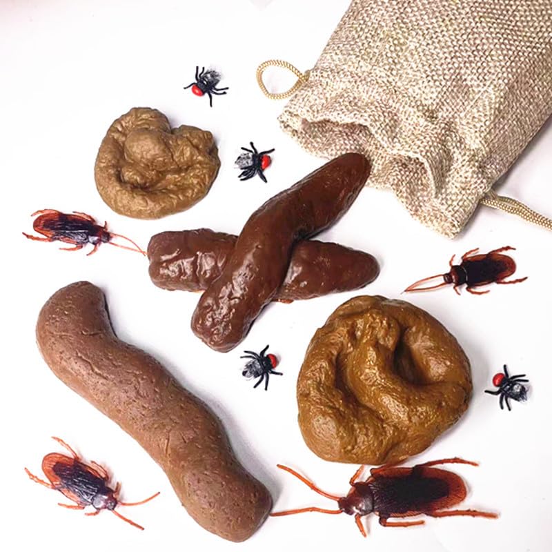 【送料無料】リアルなうんちハロウィンいたずら小道具エイプリルフール楽しい面白いいたずらおもちゃフライゴキブリうんちセット 色：style