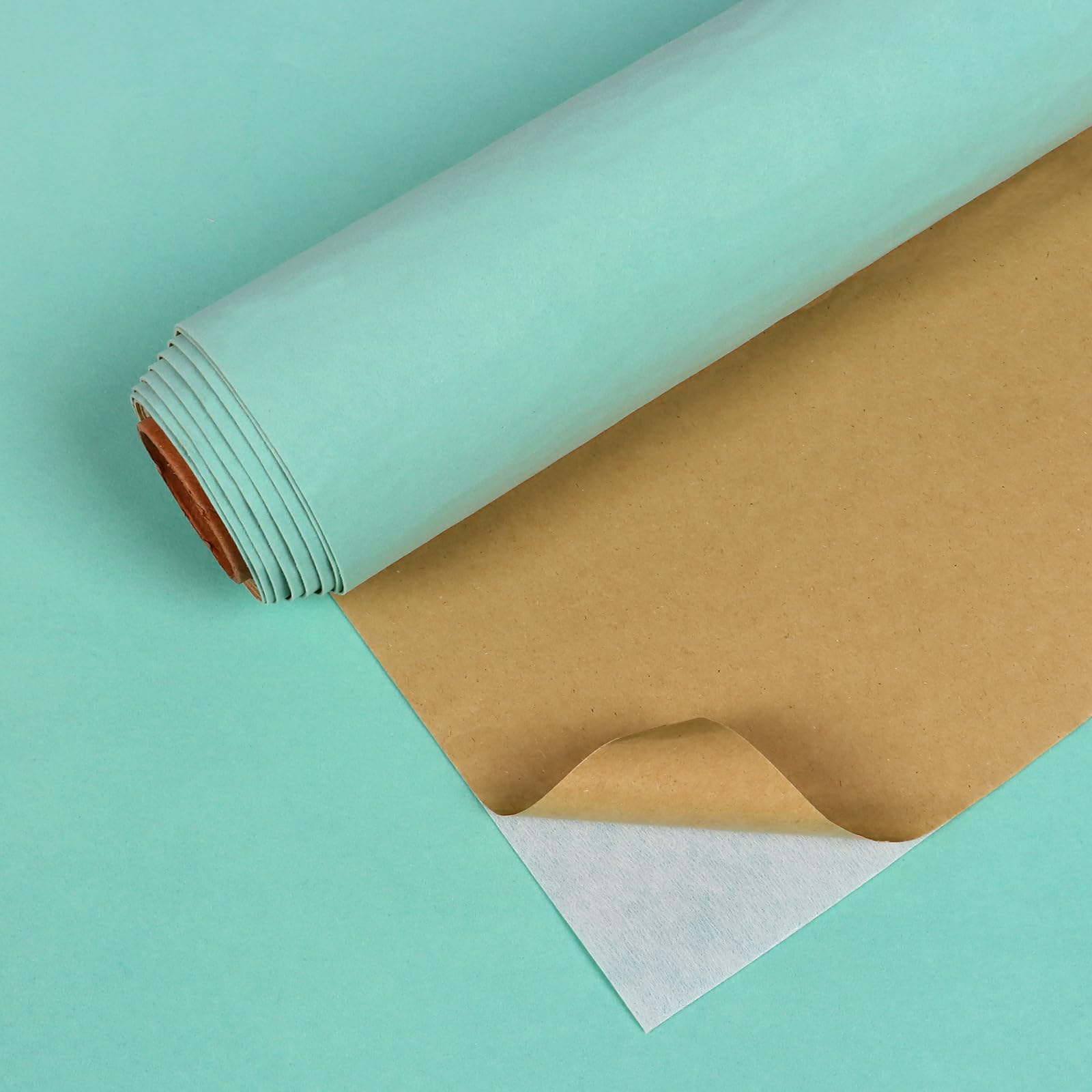 【送料無料】VEELIKE 植毛布 壁紙シール 押入れシート ミントグリーン 吸光 吸湿 ミントグリーン ピンク ブルー 色：ミントグリーン、サイズ：幅40 cm x 長さ3 m