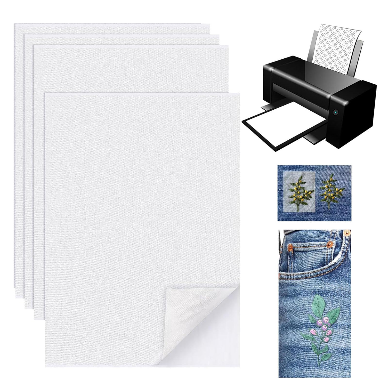 【送料無料】サムコス 刺繍シート 粘着刺しゅう用 A4紙 水溶性シート 印刷可能な刺繍紙 刺繍に適したパ..