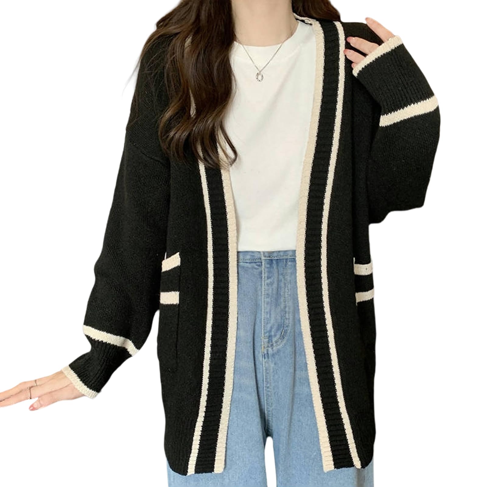 【送料無料】[TeMibery Lyric] ニットカーディガン レディース 通勤 韓国 春 秋 冬 カジュアル 羽織薄..