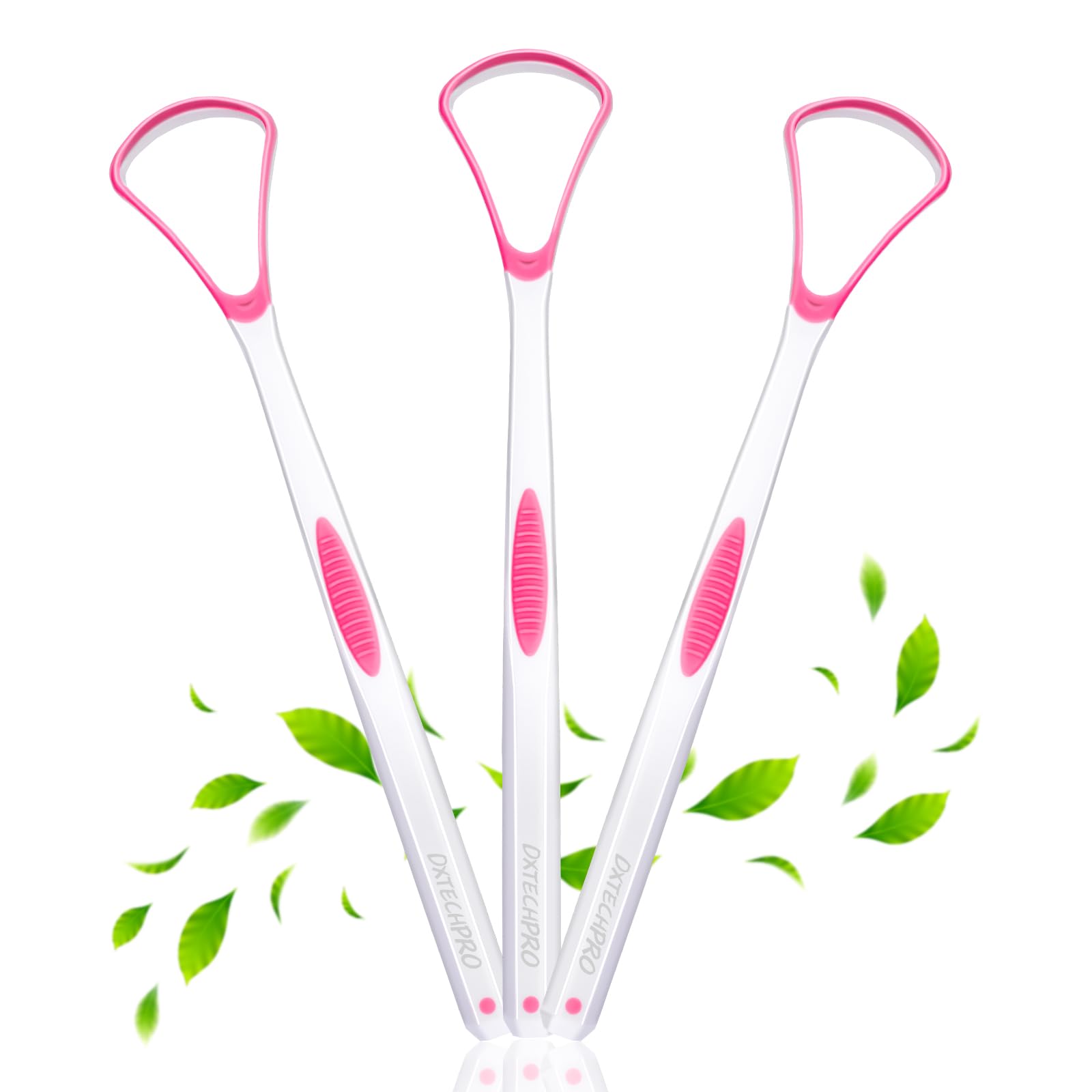 【送料無料】DXTECHPRO 舌ブラシ シリコン 舌に優しく 舌クリーナー 舌磨き ブラシ 両面用 舌苔除去 舌専用クリーナー したみがき ブラシ 下磨きブラシ 色：3本ピンク