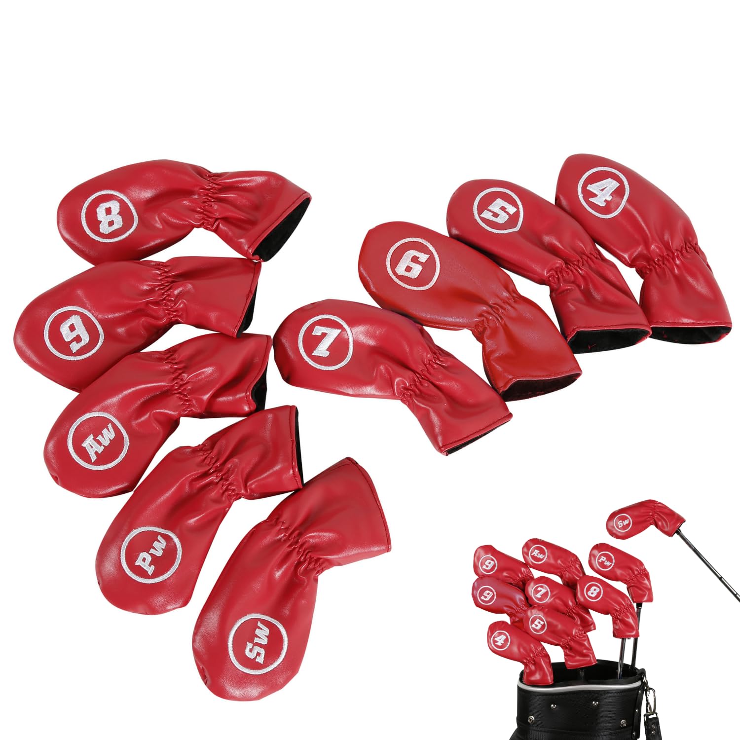 【送料無料】ゴルフ ヘッドカバー ゴルフクラブ AW PW SW 4番〜9番 アイアンカバー ウェッジカバー Golf アクセサリー スポーツギア プレゼント ...