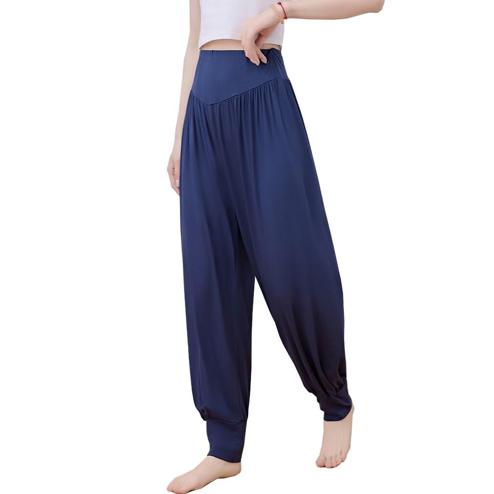 【送料無料】[Running sheep] ヨガパンツ レディース ダンス ロングパンツ フィットネス ゆったり トレーニング ジョガーパンツ 色：ネイビー、サイズ：3XL