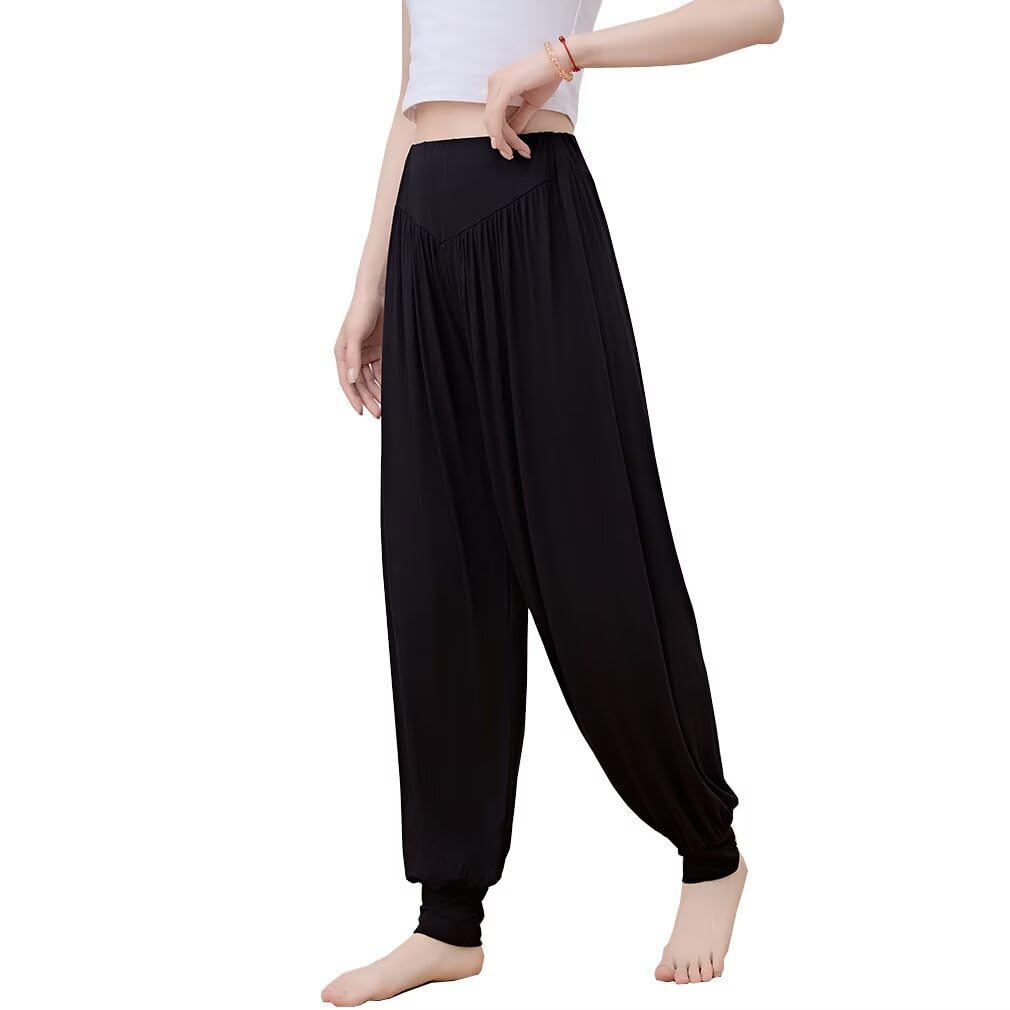 【送料無料】[Running sheep] ヨガパンツ レディース ダンス ロングパンツ フィットネス ゆったり トレーニング ジョガーパンツ 色：ブラック、サイズ：S