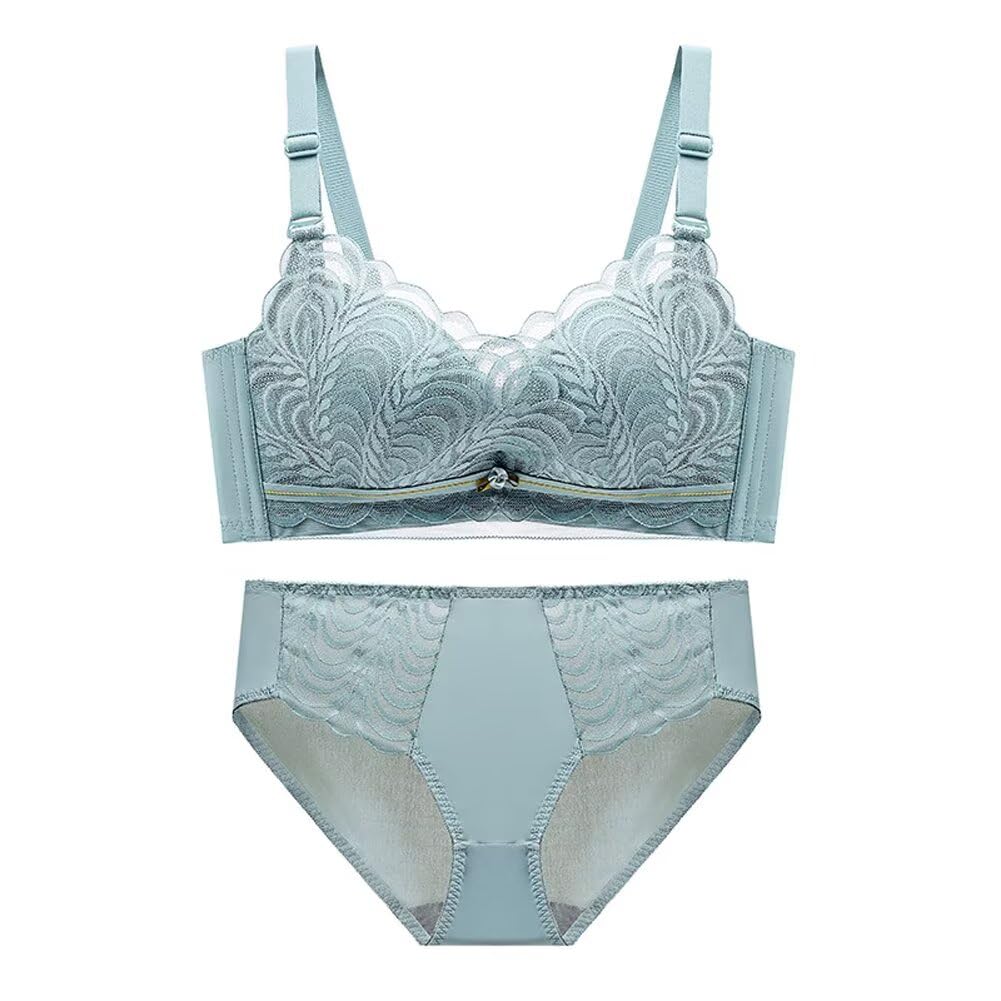 【送料無料】[Quntum A.E] 盛りブラ 極厚6cmパッド入り ノンワイヤー 3つのスタイル セクシーランジェリー 下厚カップ バッククロス ブラ 単品 ブラジャー バストアップ 谷間メイク 持ち上げ 寄せブラ 色：ブルーXセット、サイズ：XL