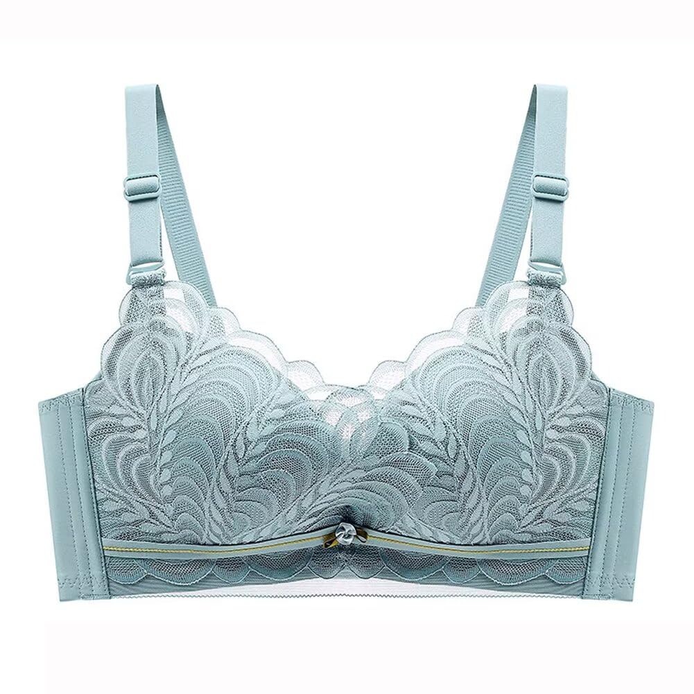 【送料無料】[Quntum A.E] 盛りブラ 極厚6cmパッド入り ノンワイヤー 3つのスタイル セクシーランジェリー 下厚カップ バッククロス ブラ 単品 ブラジャー バストアップ 谷間メイク 持ち上げ 寄せブラ 色：ブルーX、サイズ：XL