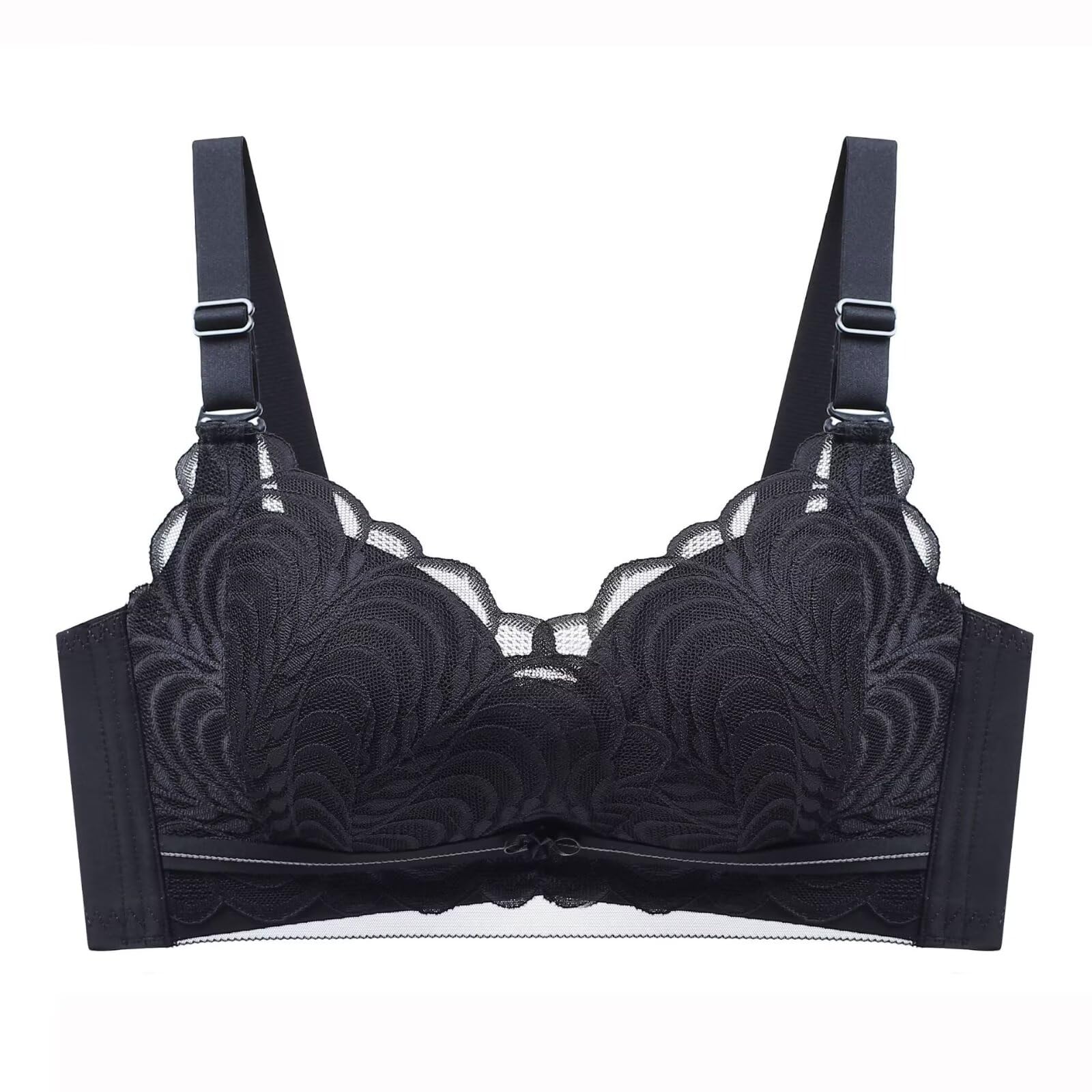 【送料無料】[Quntum A.E] 盛りブラ 極厚6cmパッド入り ノンワイヤー 3つのスタイル セクシーランジェリー 下厚カップ バッククロス ブラ 単品 ブラジャー バストアップ 谷間メイク 持ち上げ 寄せブラ 色：ブラックX、サイズ：S