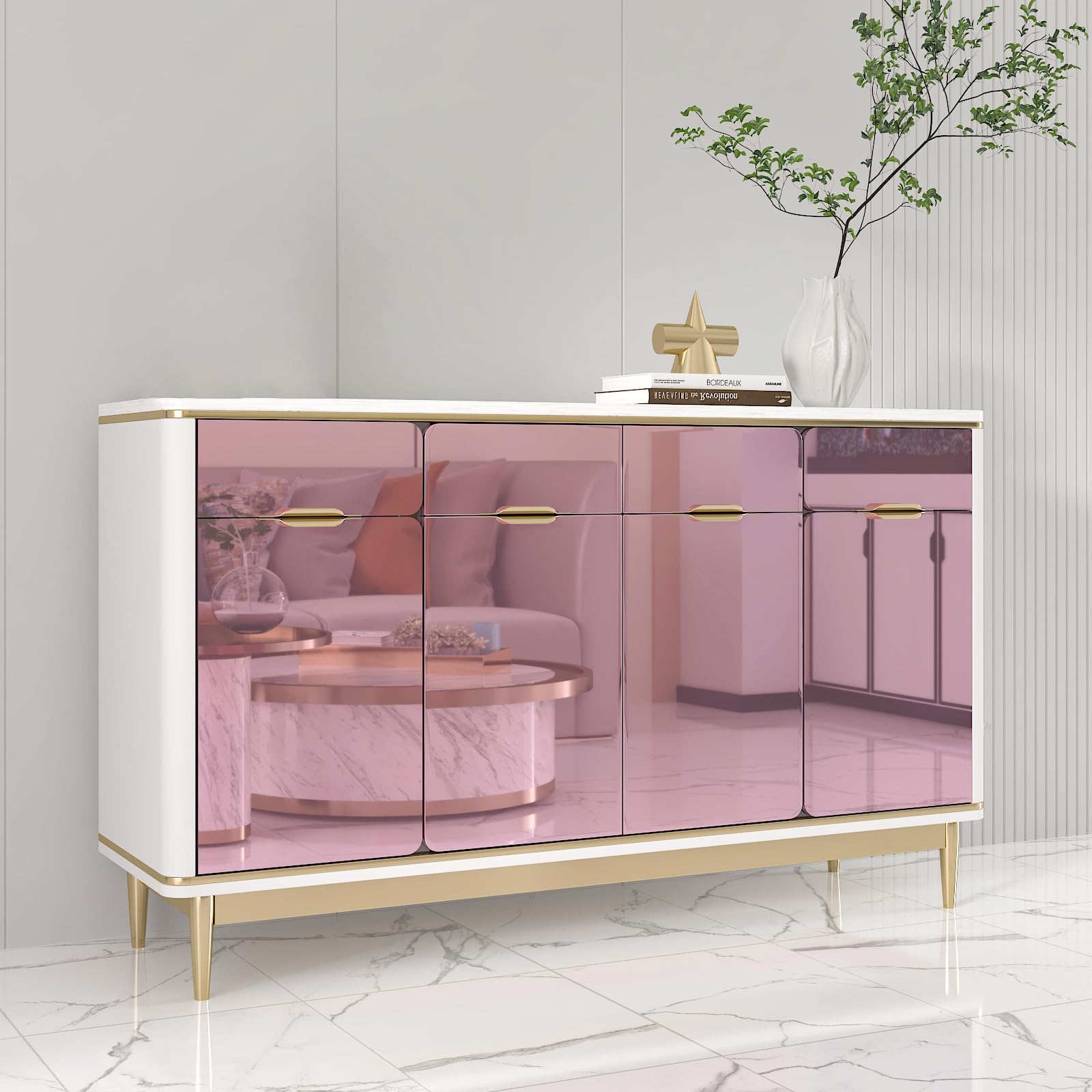 【送料無料】CHIHUT ウォールステッカー 壁紙シール ピンク 30cmx2.6m リメイクシート 金属 鏡面 光沢あり インテリアシール キッチン 調理台 カッティングシート 剥がせる壁紙 シールタイプ 防水 水拭き可能 リフォーム のり付き 装飾 補 色：ピンク、サイズ：30x260cm