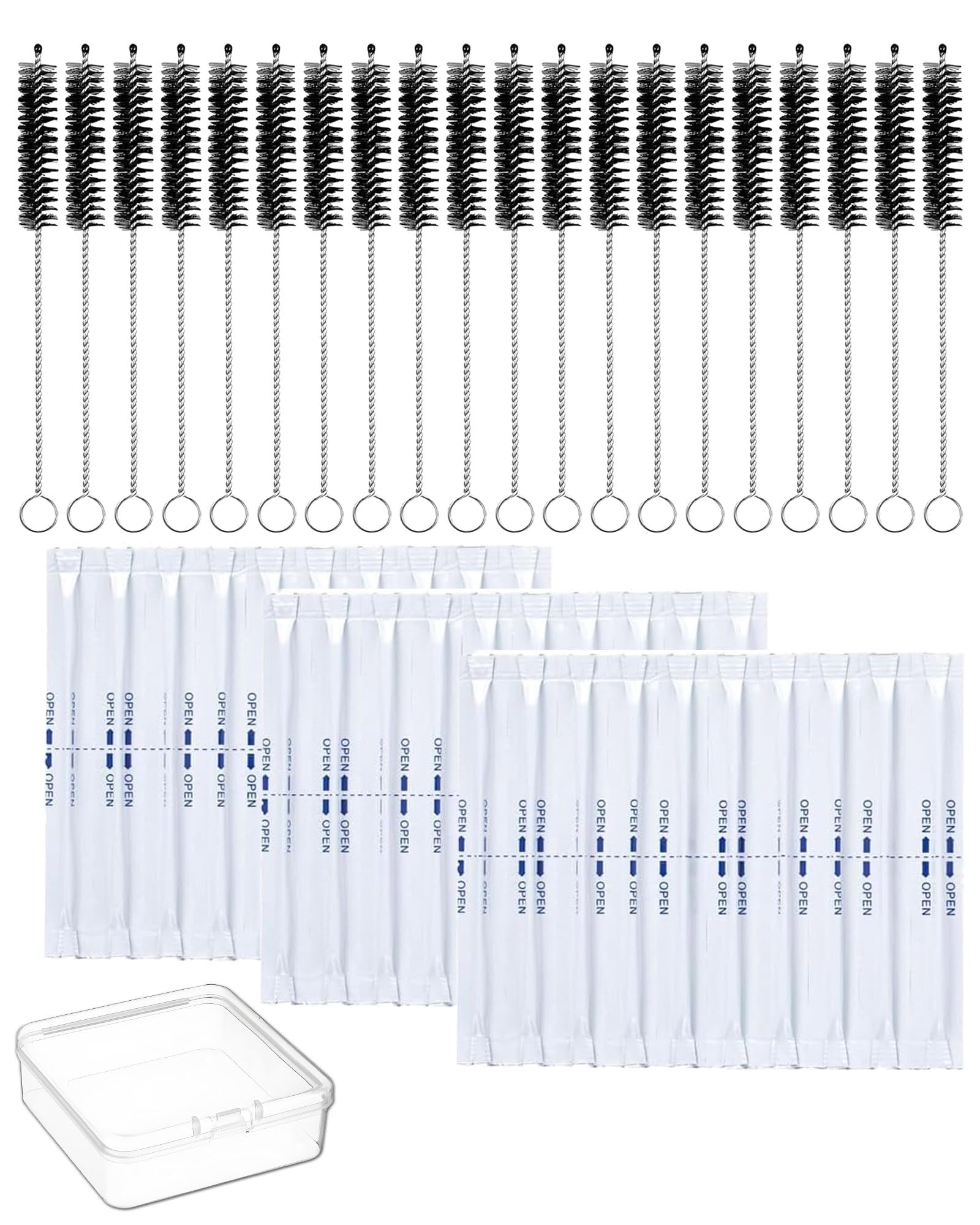 【送料無料】グロー専用 クリーニングブラシ クリーニング綿棒 クリーニングスティック glo専用 長さ11cm Glo Hyper X2およびX2 Airに対応便利な収納ケース付き 掃除用ブラシ グロー 掃除キット クリーニング スティック 色：ブラック、サイズ：長さ/約110mm、直径/6.5mm