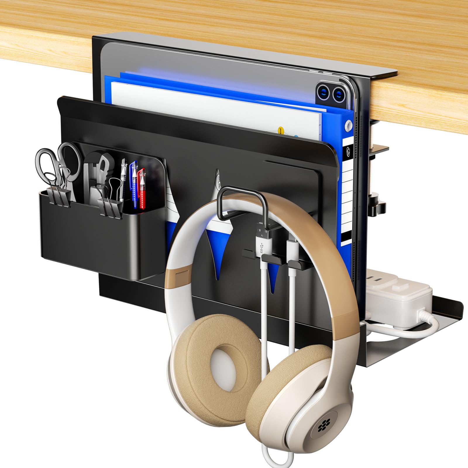 【送料無料】BOIVSHI デスクサイド 収納 卓上収納 机収納 色：ブラック、サイズ：デザインC