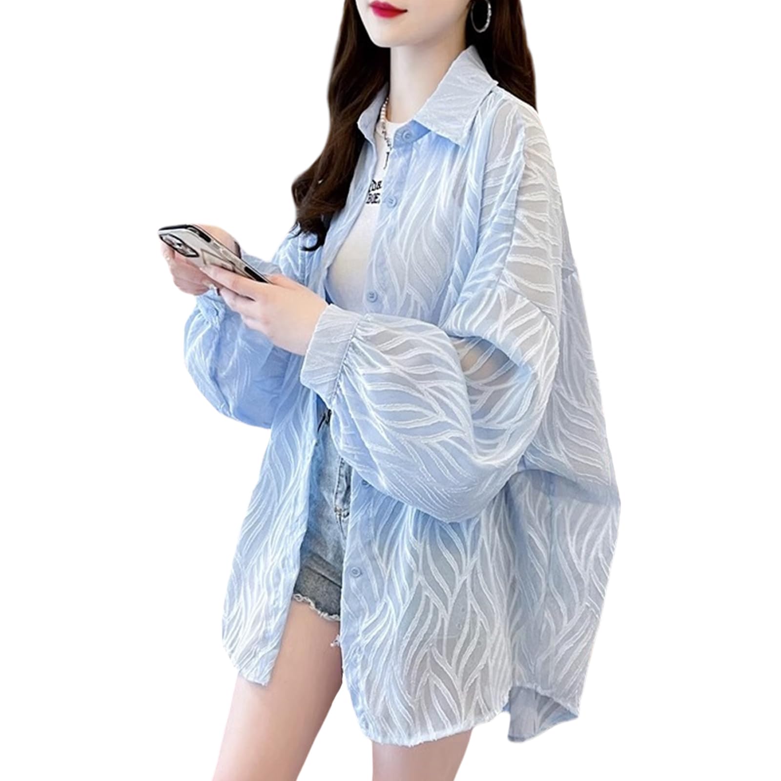 【送料無料】[TeMibery Lyric] カーディガン レディース カーディガン 日焼け止め服 シアー ジャガード..