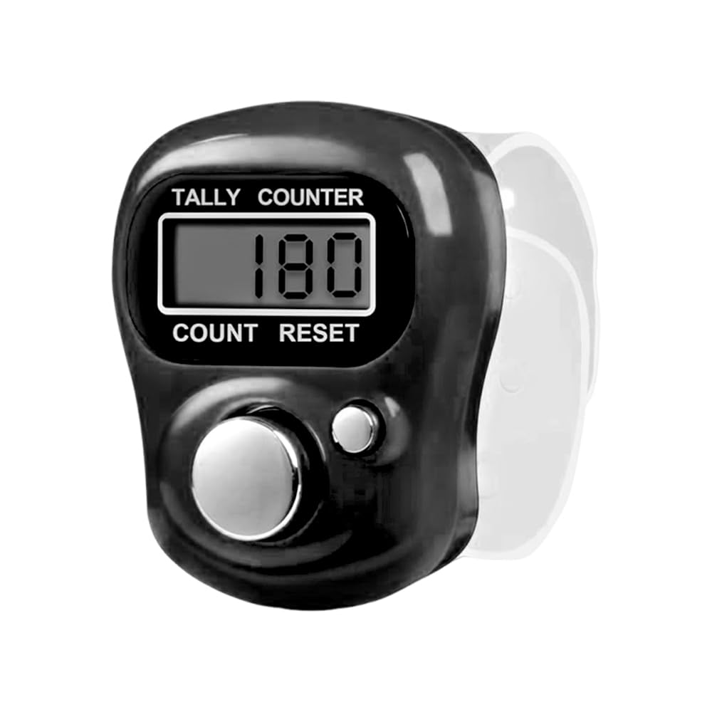 【送料無料】歩数計 LED ミニカウンター 手動ポイントカウンター リング歩数計 ランニング/ウォーキング/フィットネス/ハイキングなど用 色：ブラック