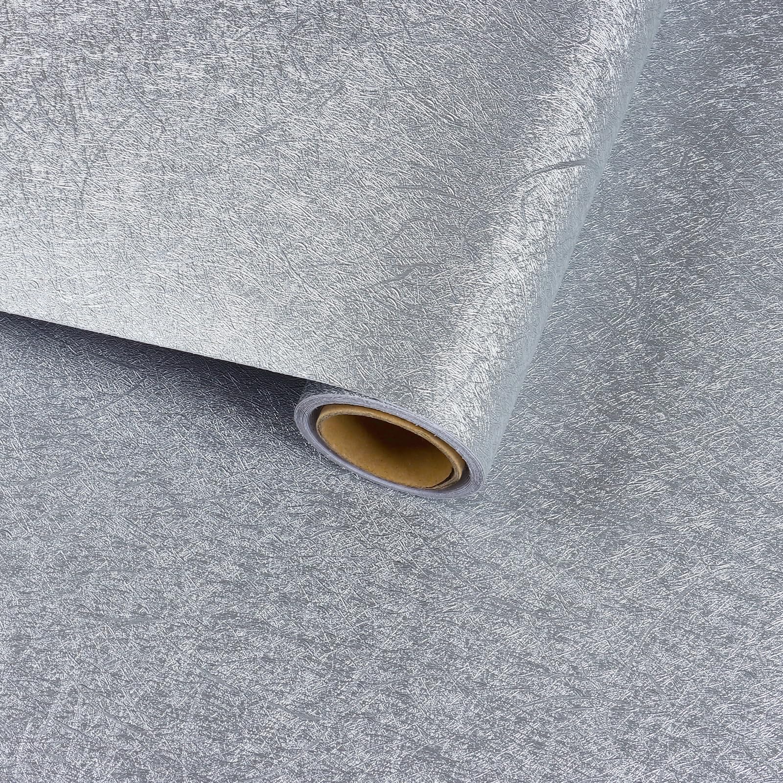 【送料無料】VaryFloral リメイクシート 壁紙 ウォールステッカー シルバー 幅30cmx長さ300cm 金属調 ..