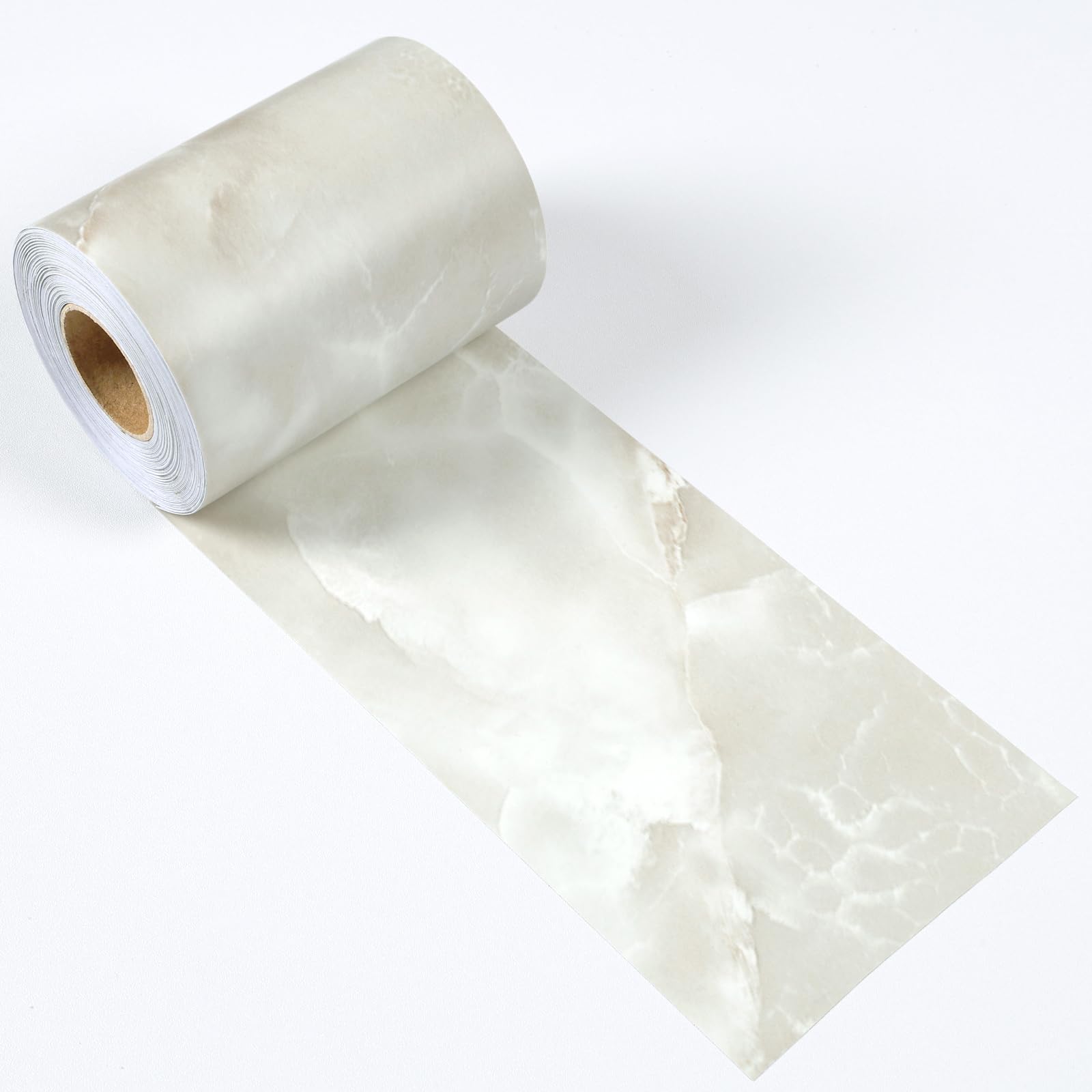 【送料無料】VEELIKE 大理石風 マスキングテープ 壁紙 マット感 幅広 10cm 幅 ×10m 大理石柄 クリームベージュ 窓枠 ドア枠用 リメイクシート カッティングシート 壁シート 巾木 小口テープ 剥がせる壁紙シール 厚手 防油 耐熱 光沢 補修テ サイズ：幅10 cm x 長さ10 m