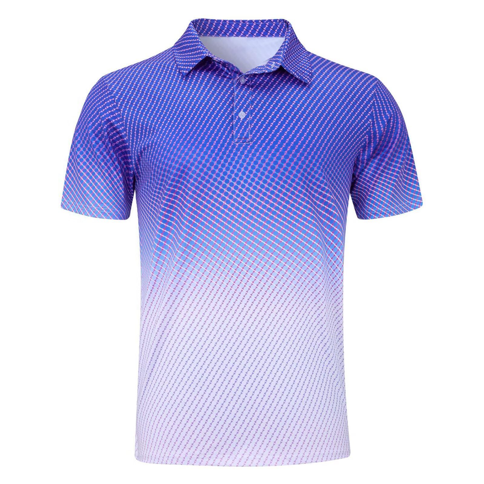 【送料無料】[UUEN] ポロシャツ メンズ 半袖 ゴルフウェア 吸汗速乾 冷感 ポロ スポーツ ドライシャツ 薄手 夏服 無地 トップス ストレッチ 作業着 襟付きシャツ ビジネス 色：PE、サイズ：M