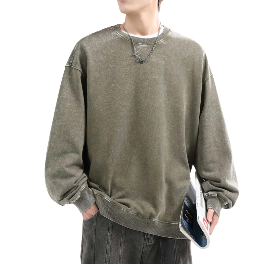 【送料無料】[Inkpoo] メンズ トレーナー パーカー 丸首 長袖 春服 秋服 無地 おしゃれ ファッション ..