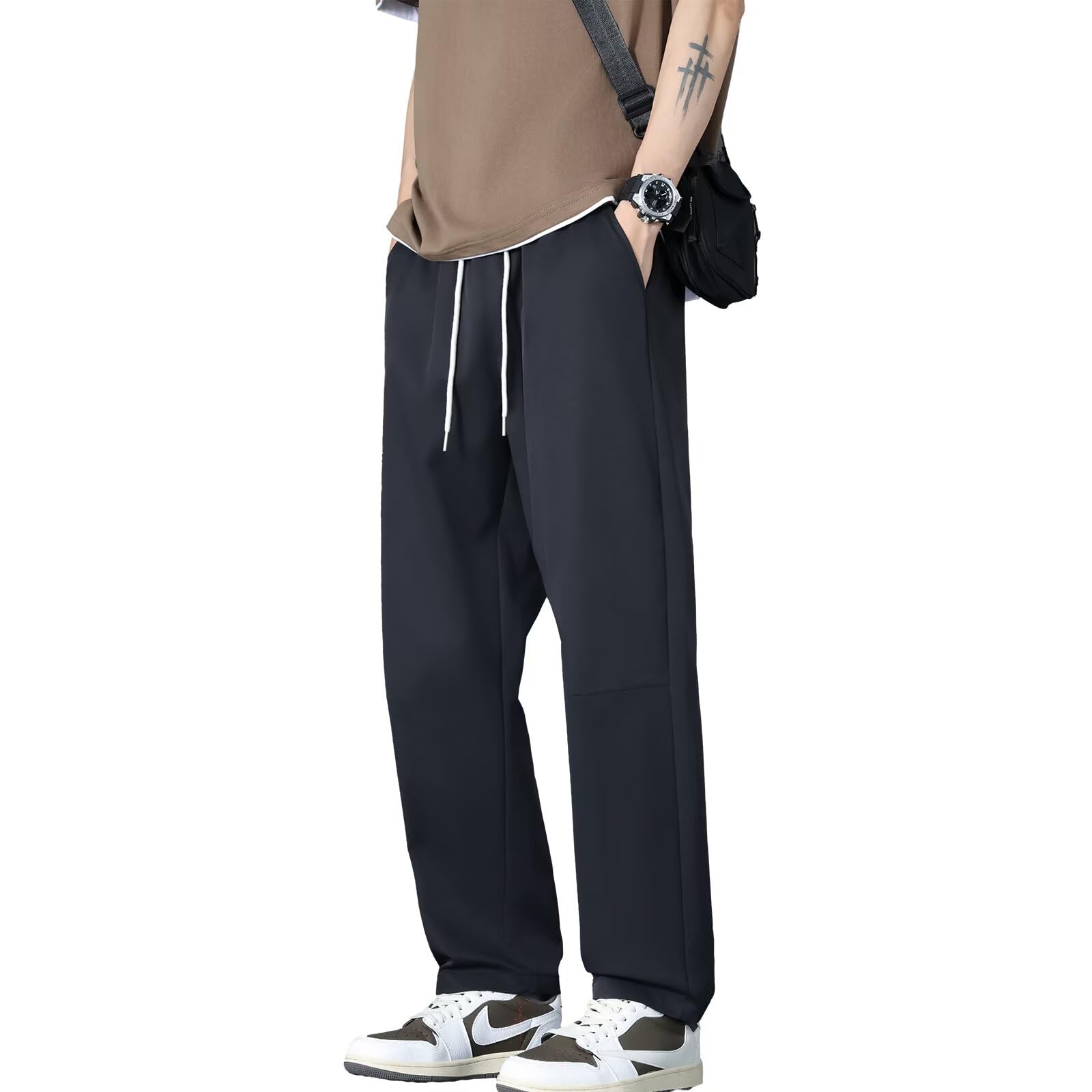 【送料無料】[Running sheep] ロングパンツ メンズ ゆったり ジャージ下 イージーパンツ カジュアル ワ..